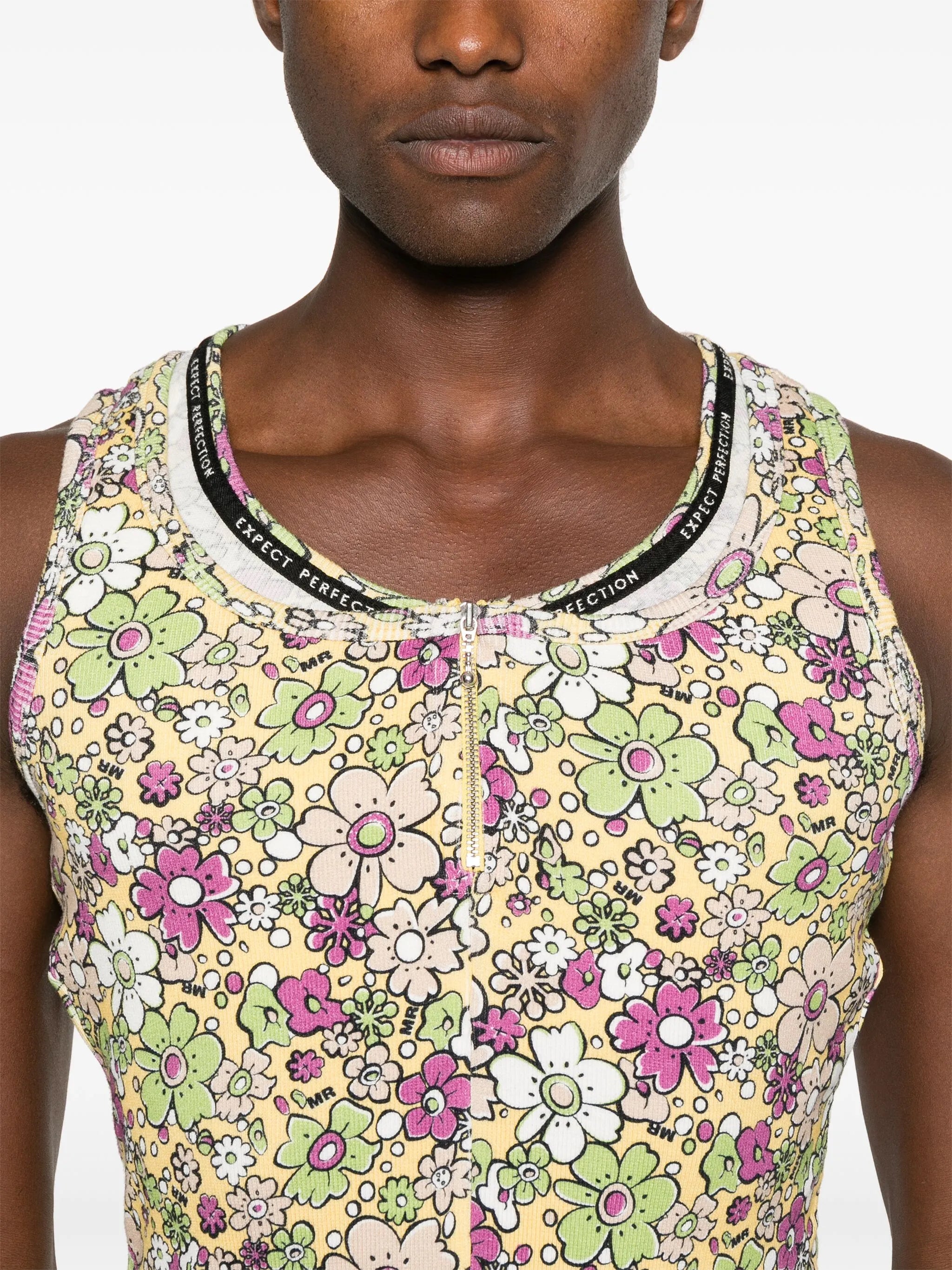 layered floral-print tank top