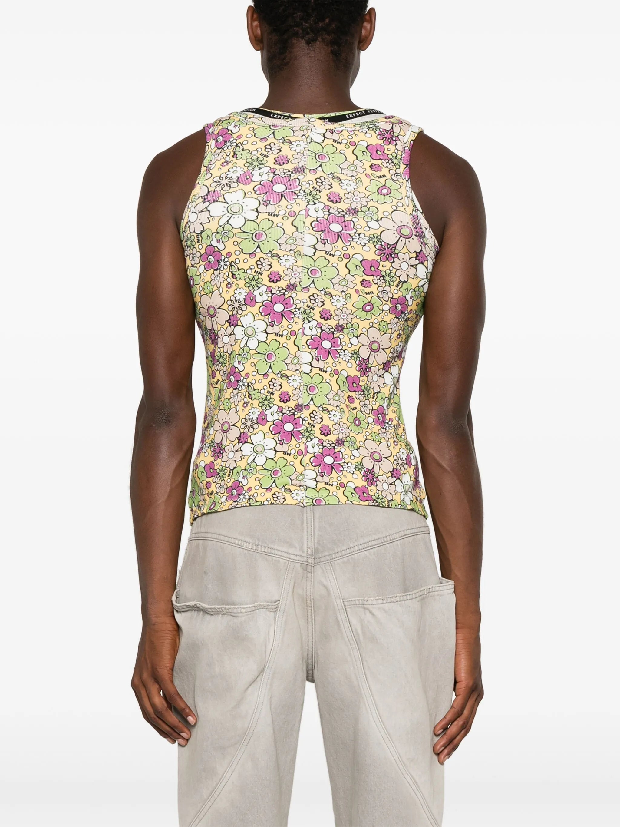 layered floral-print tank top