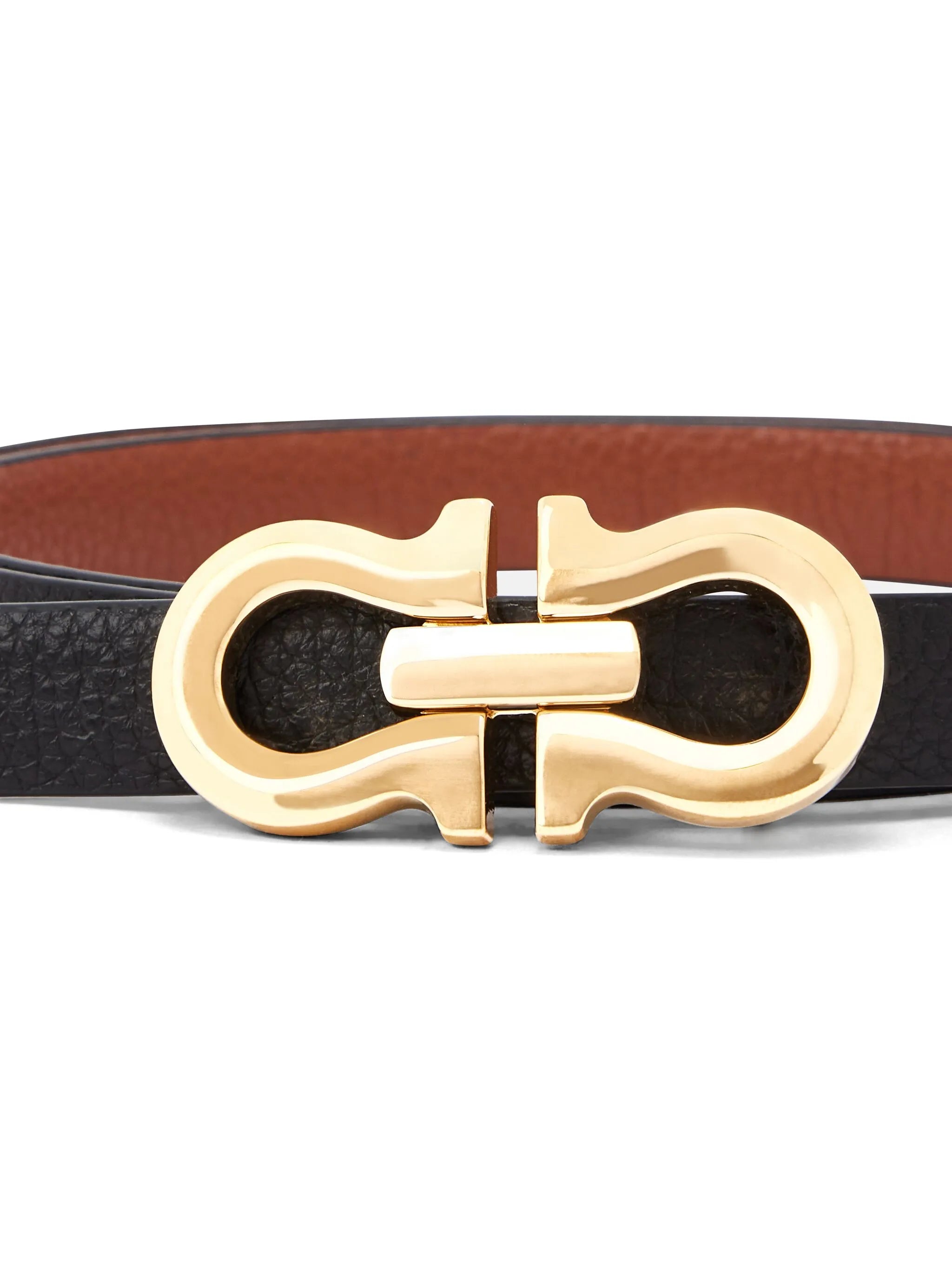 Gancini leather belt