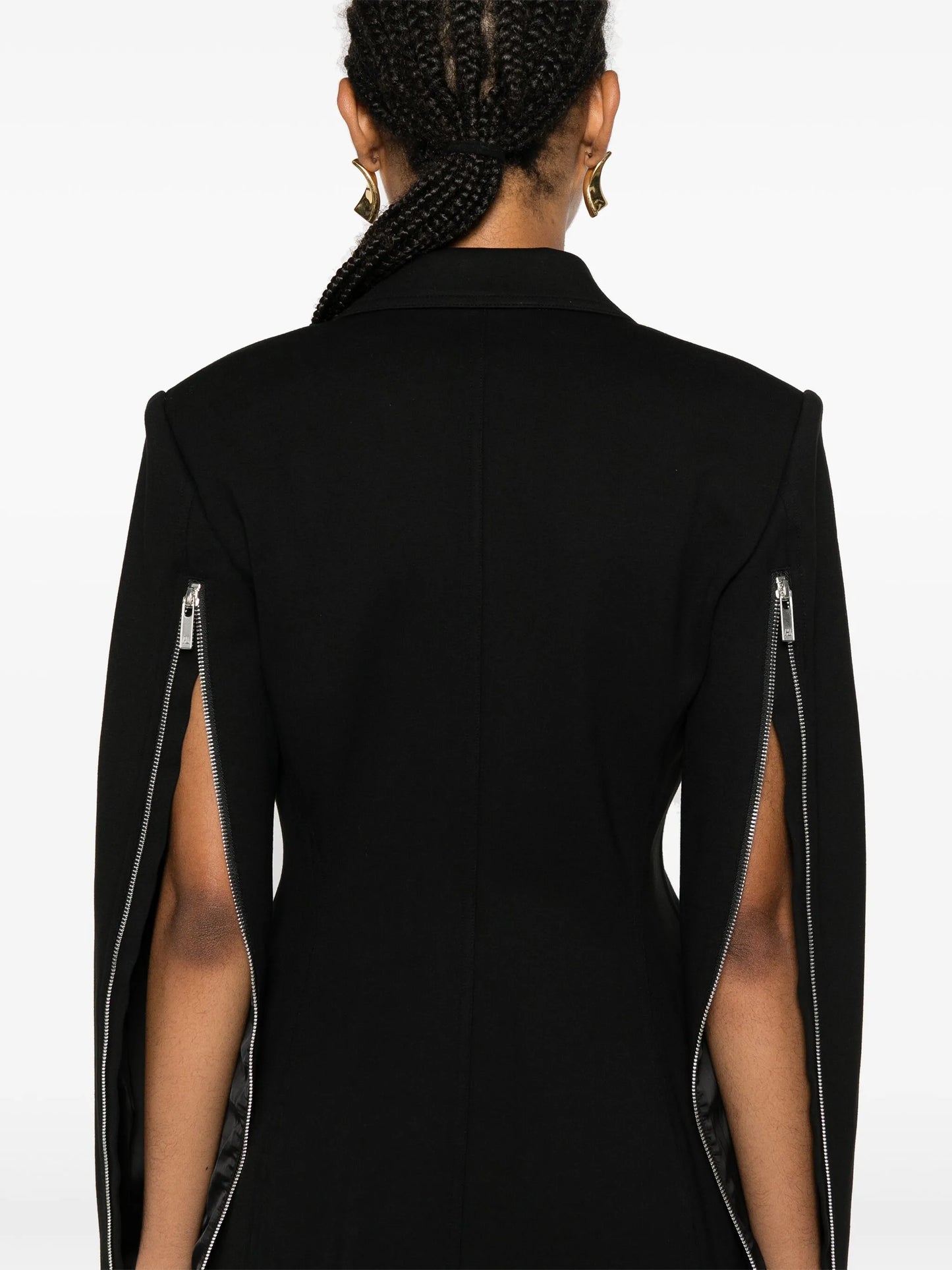 zip-detailed blazer