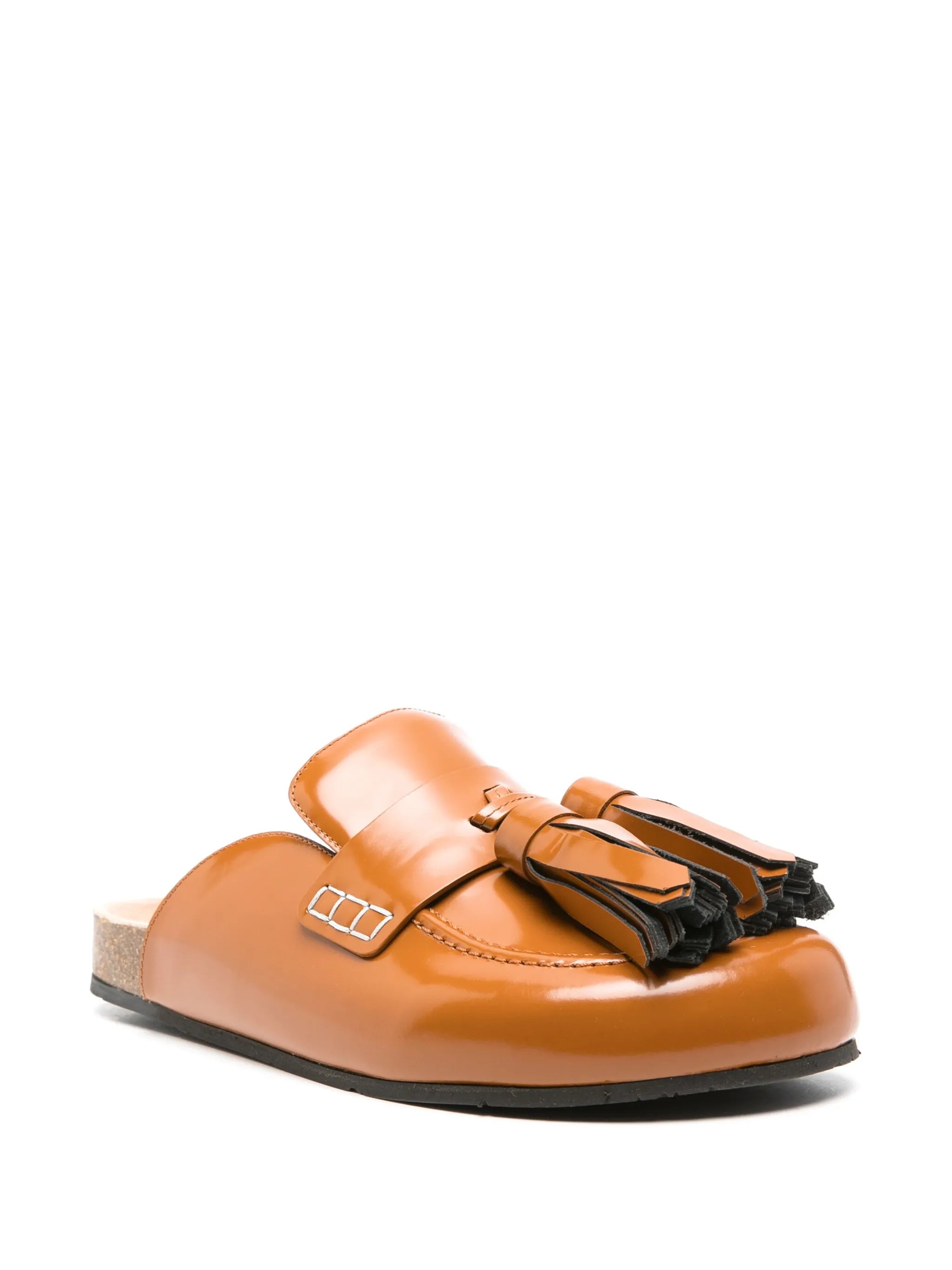 tassel-detail leather mules