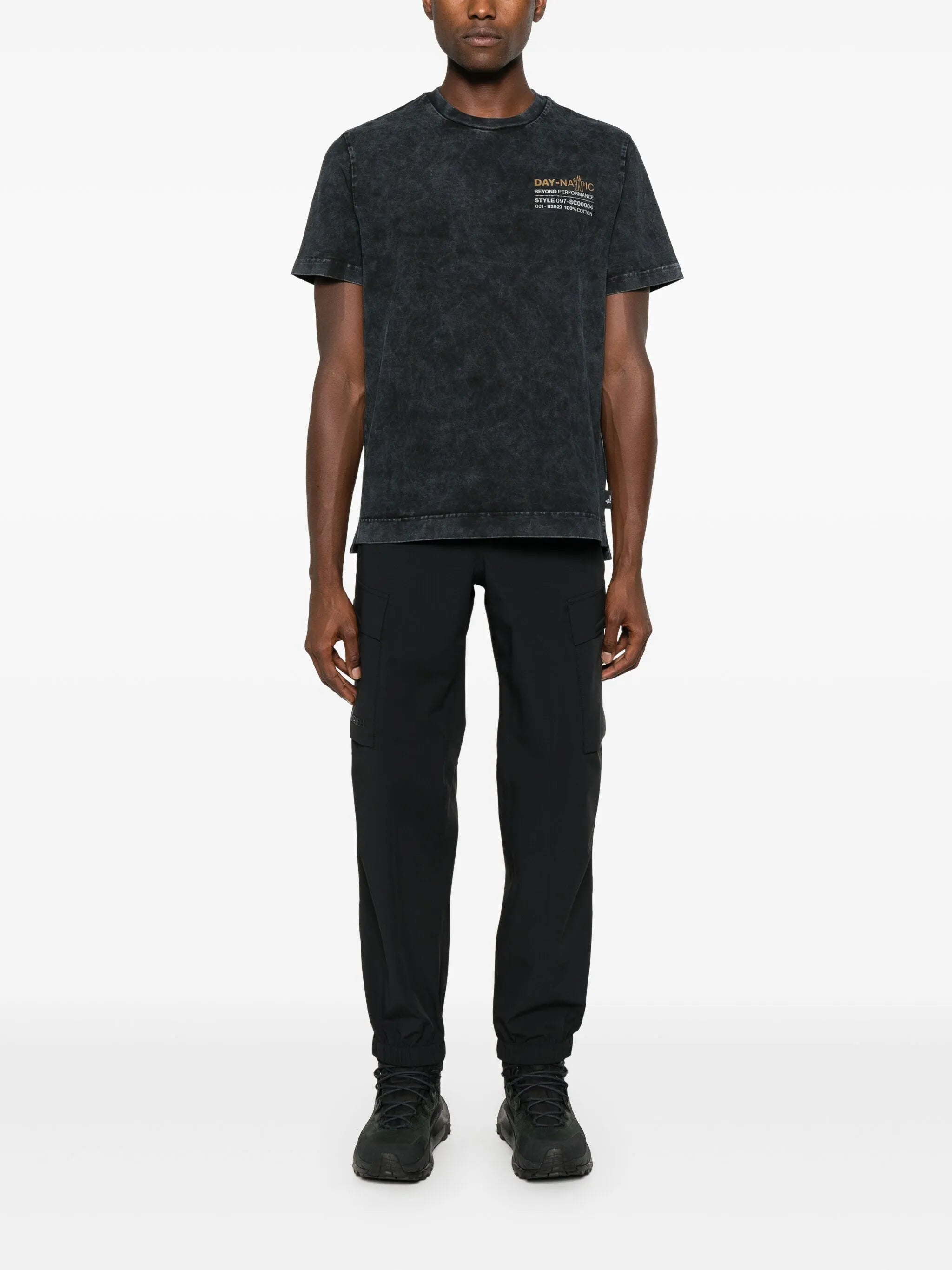 logo-lettering tapered trousers