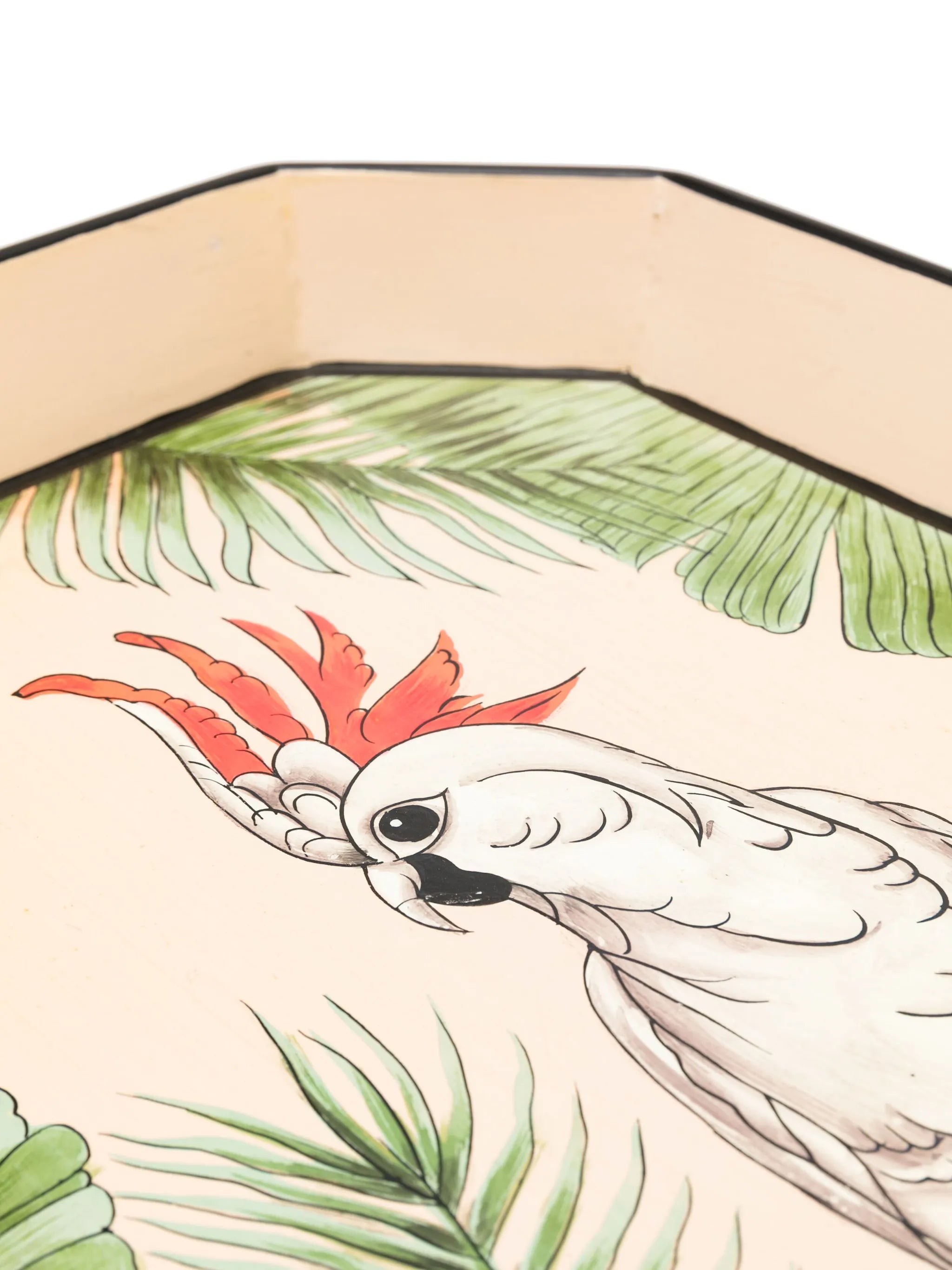 hand-painted flora bird tray (43cm x 30cm)