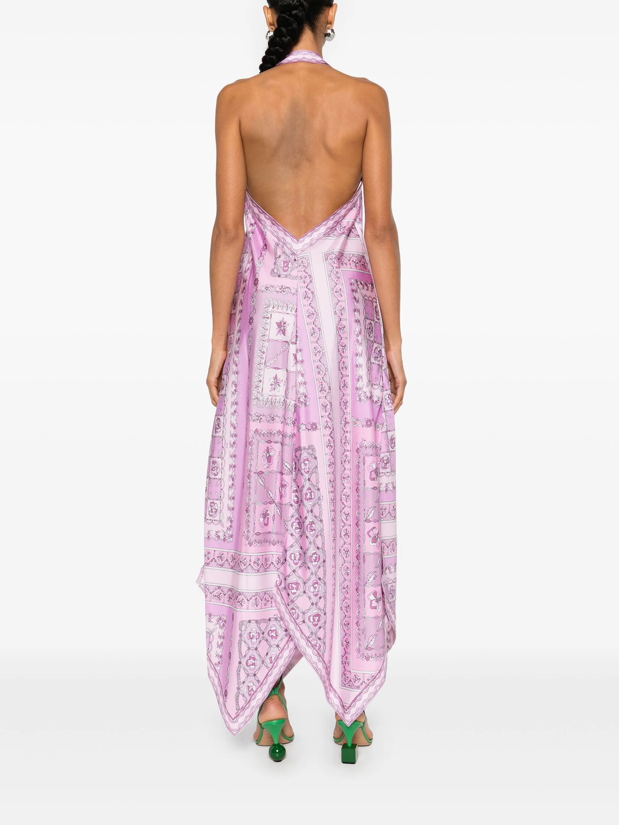 Festa-print silk midi dress