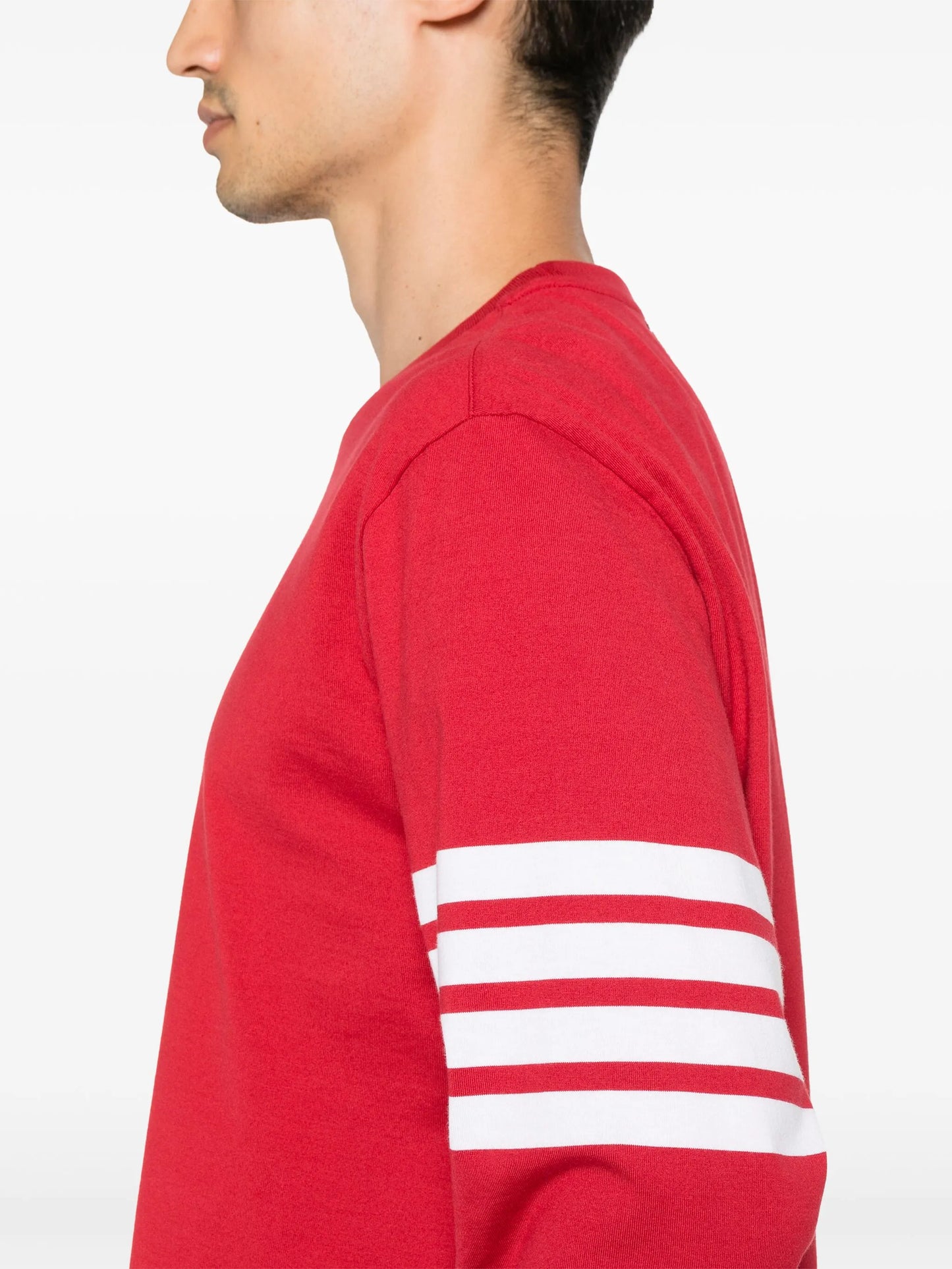 4-Bar stripe cotton T-shirt