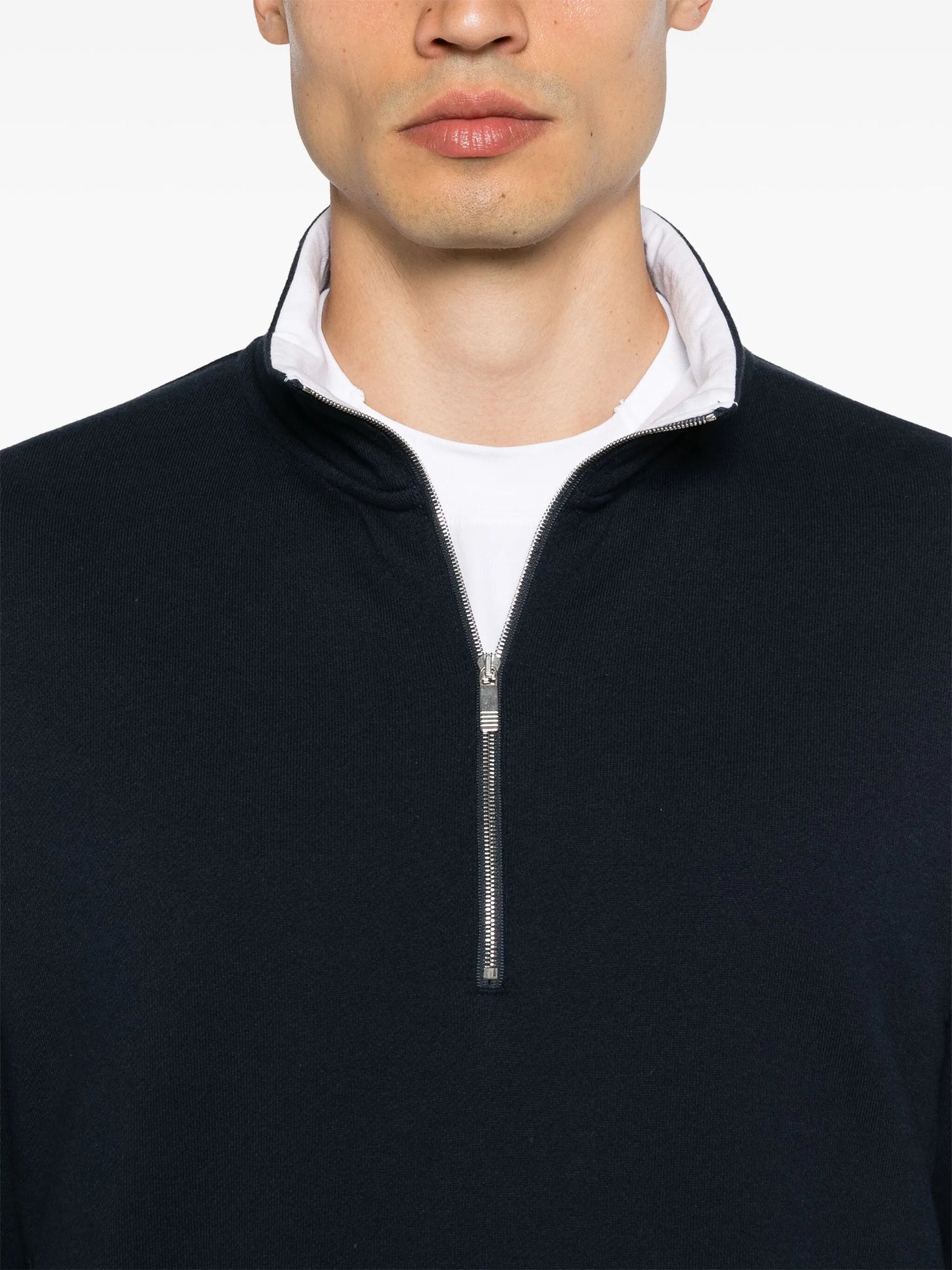 funnel-neck cotton sweatshirt