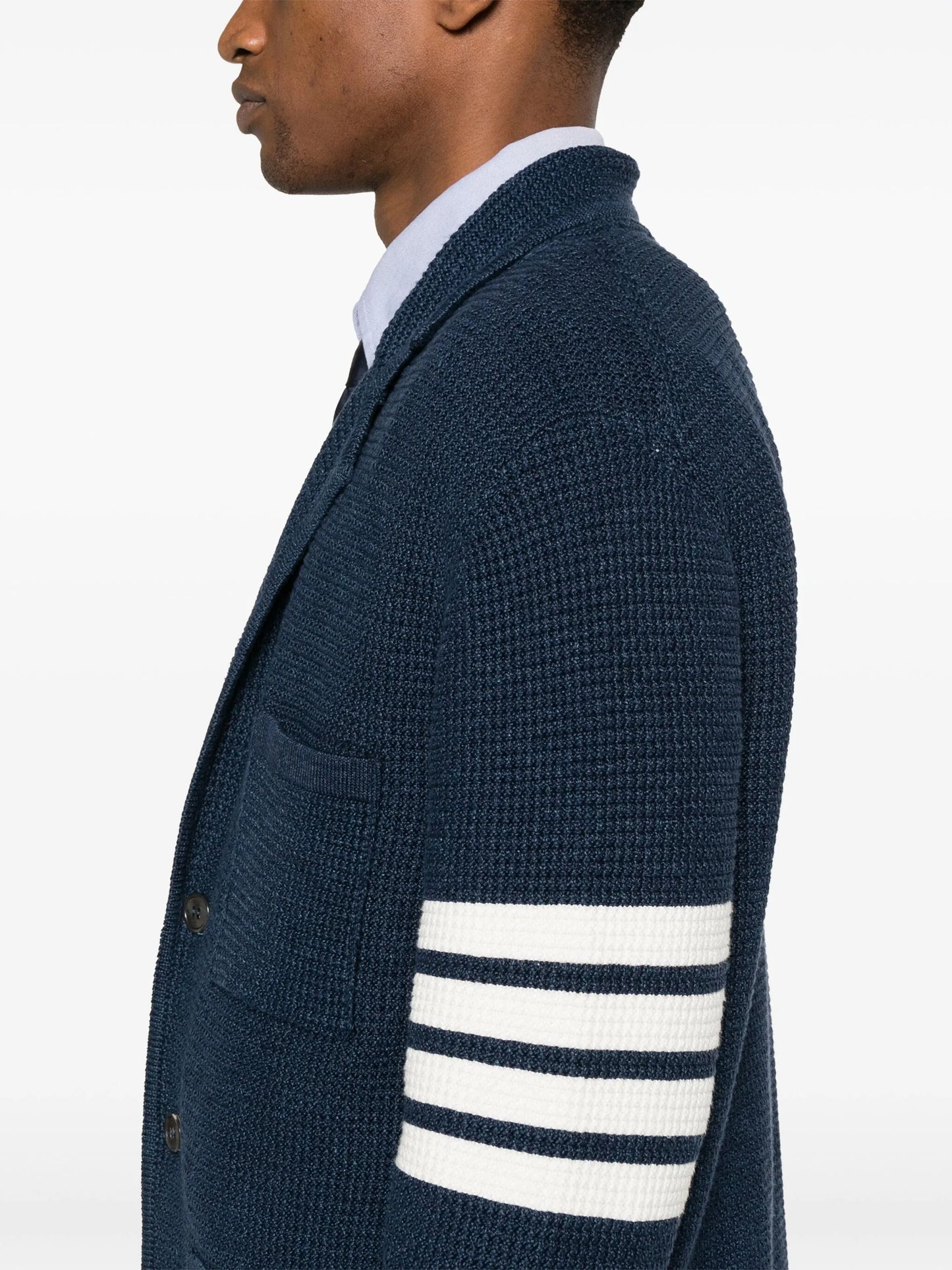 notched-lapels drop-shoulder cardigan