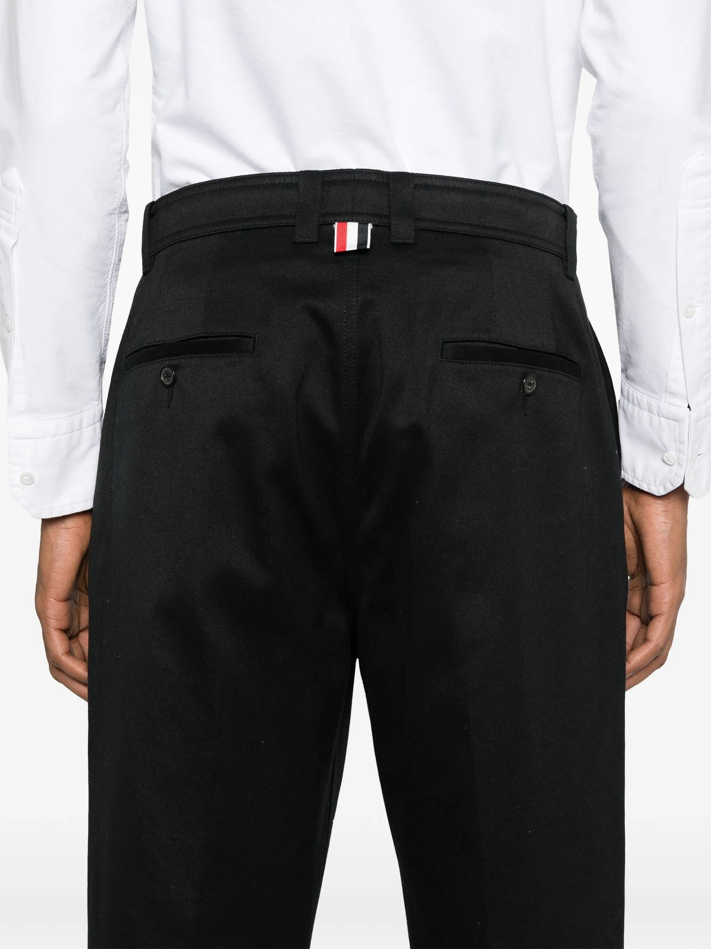 mid-rise tapered chinos