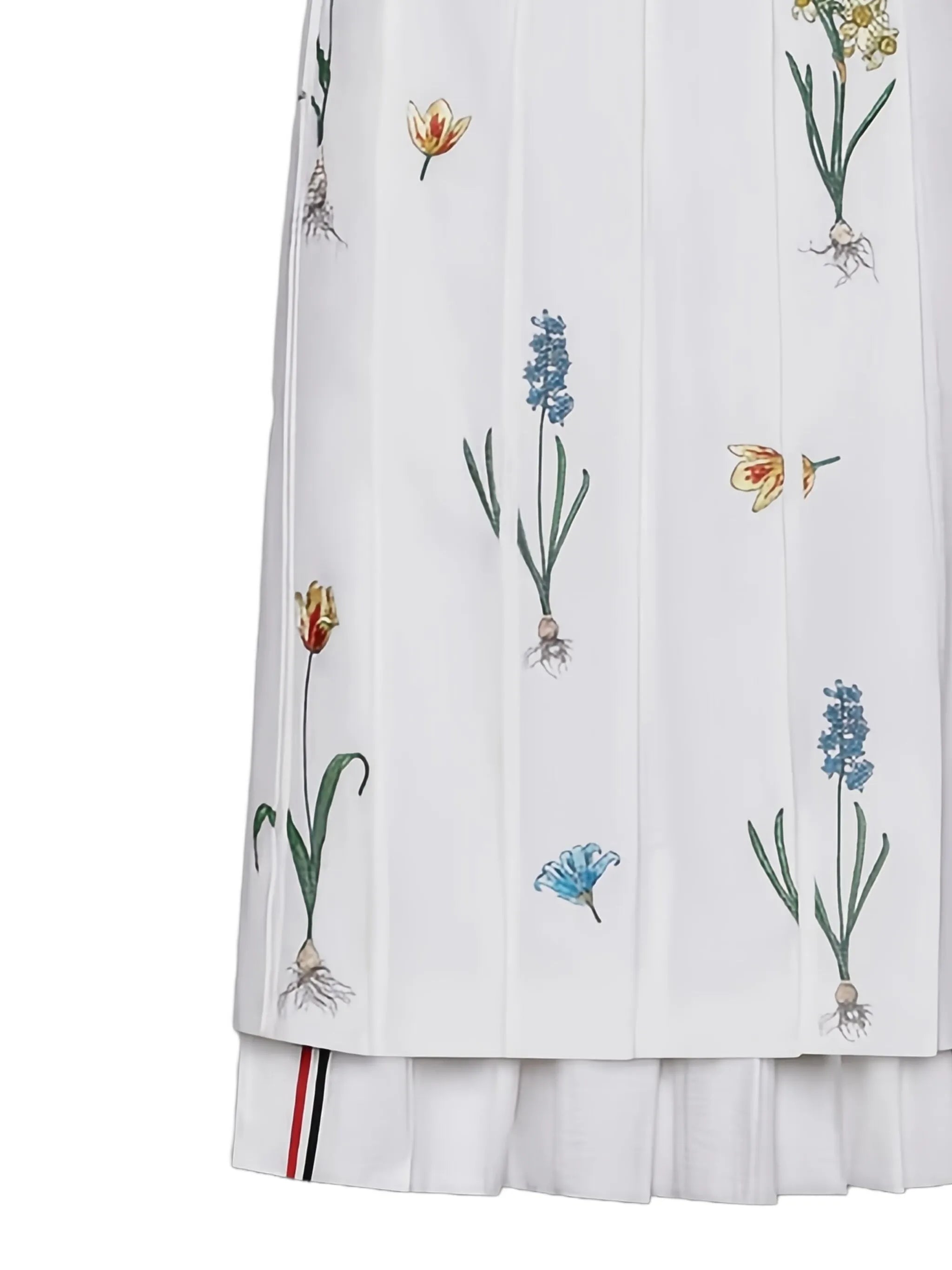 floral-embroidery midi skirt