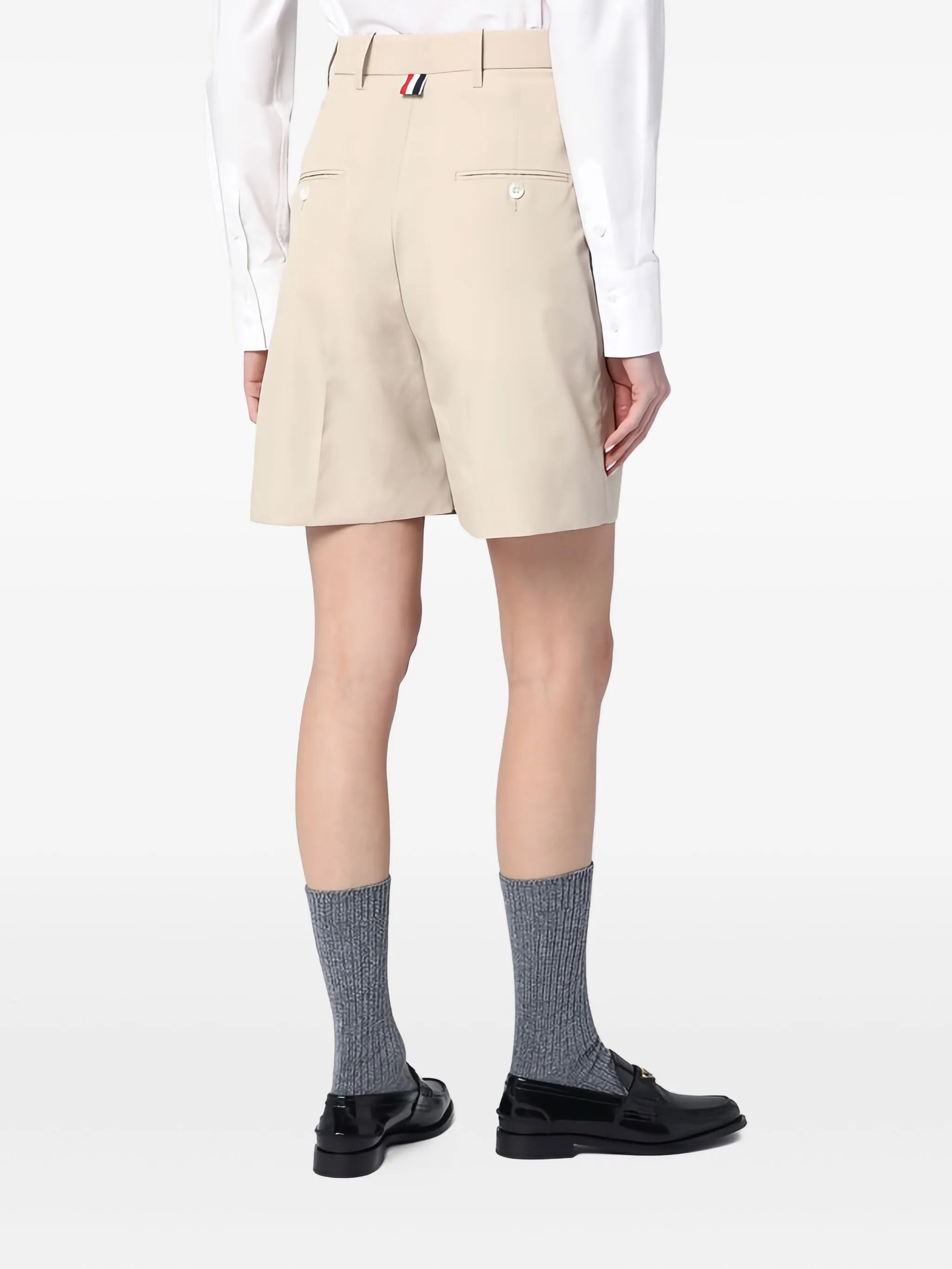 high-waist pleated shorts