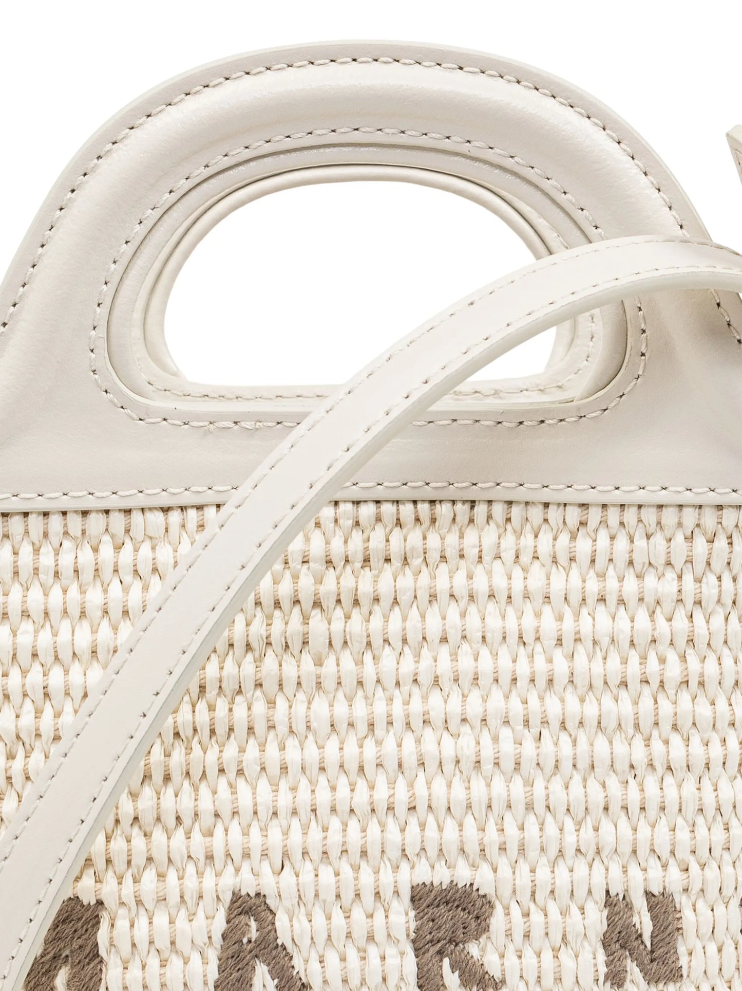 Tropicalia micro bag in leather and raffia-effect fabric