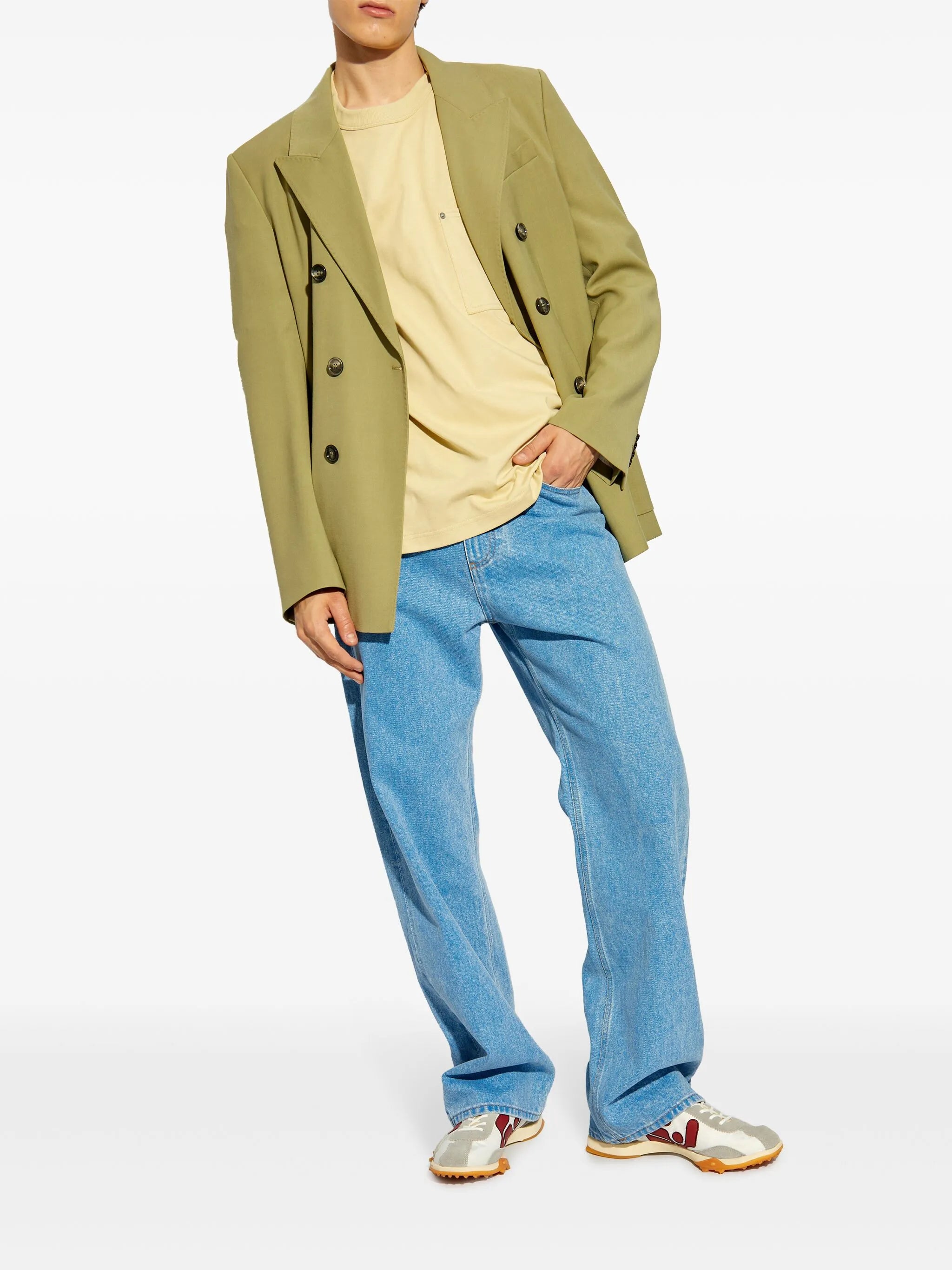 logo-patch cotton jeans