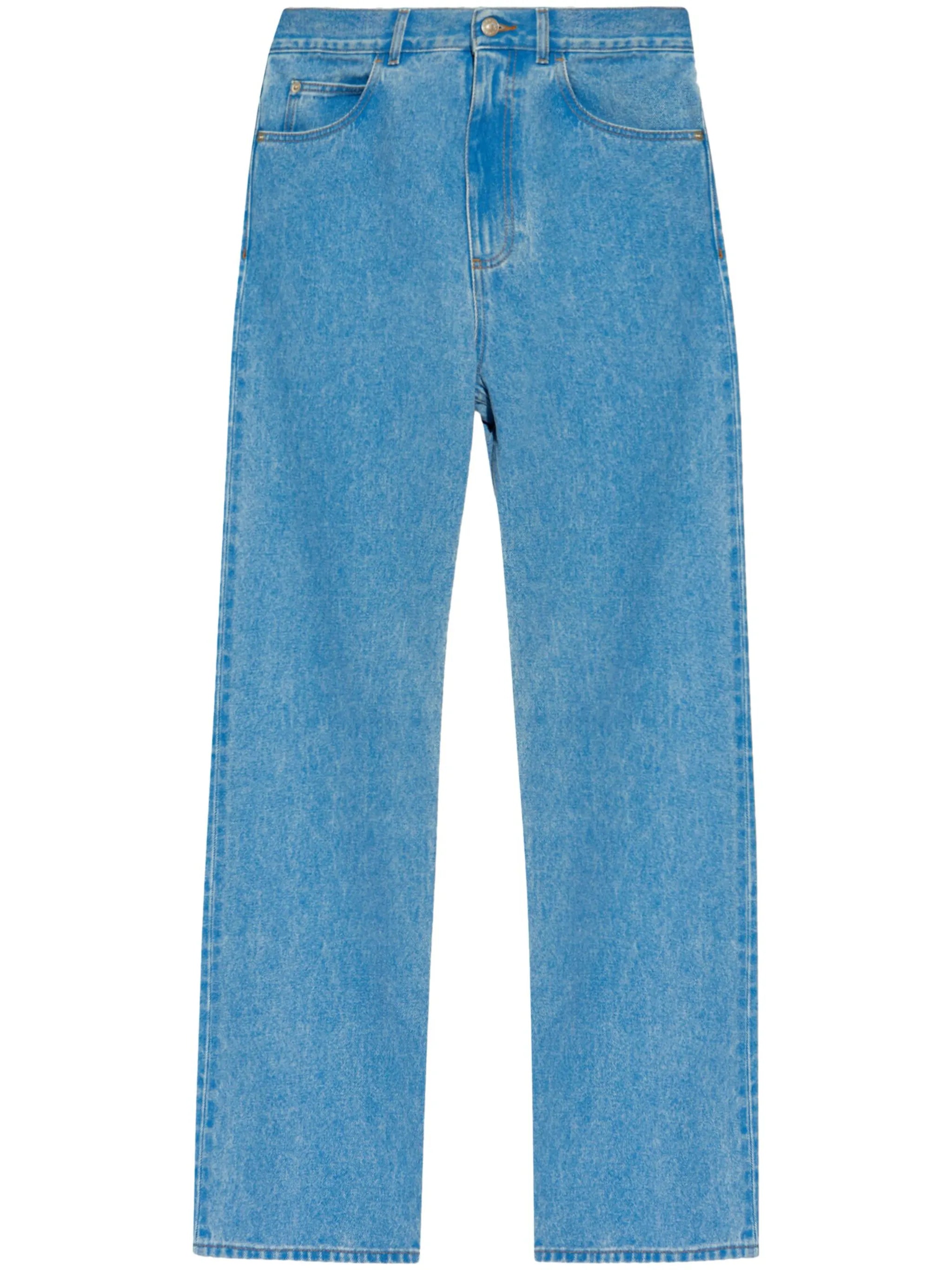 logo-patch cotton jeans