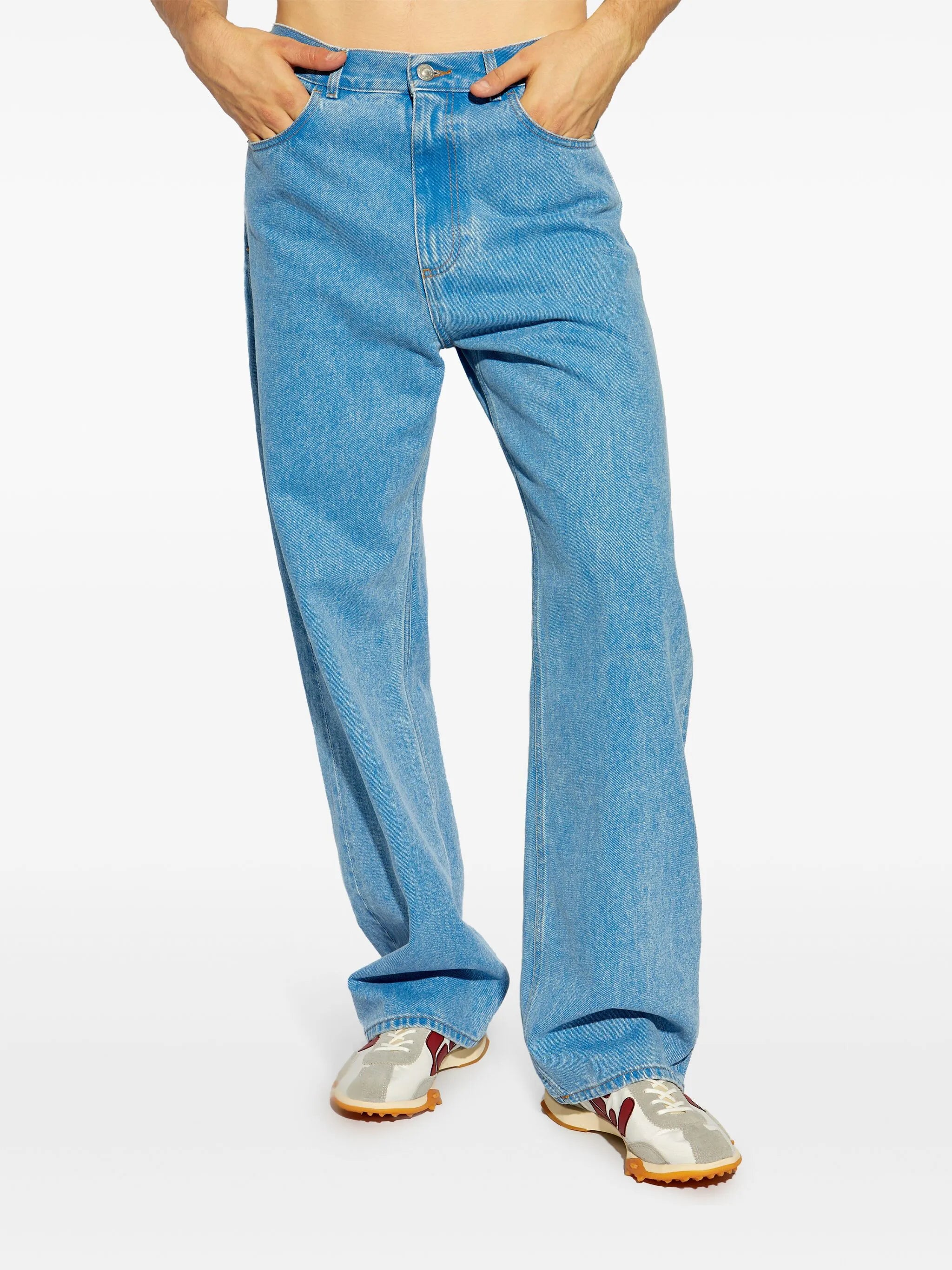 logo-patch cotton jeans