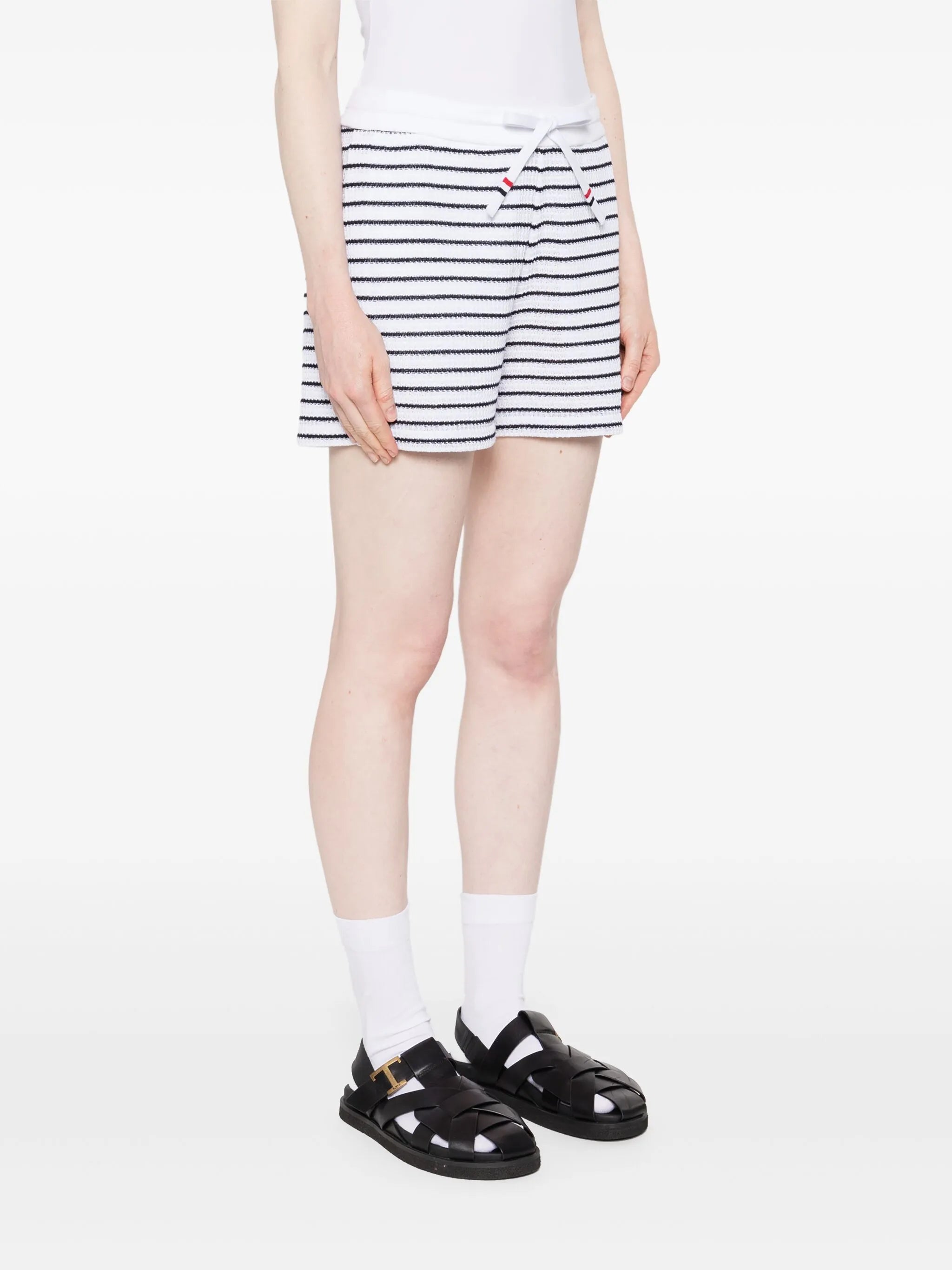 striped cotton shorts