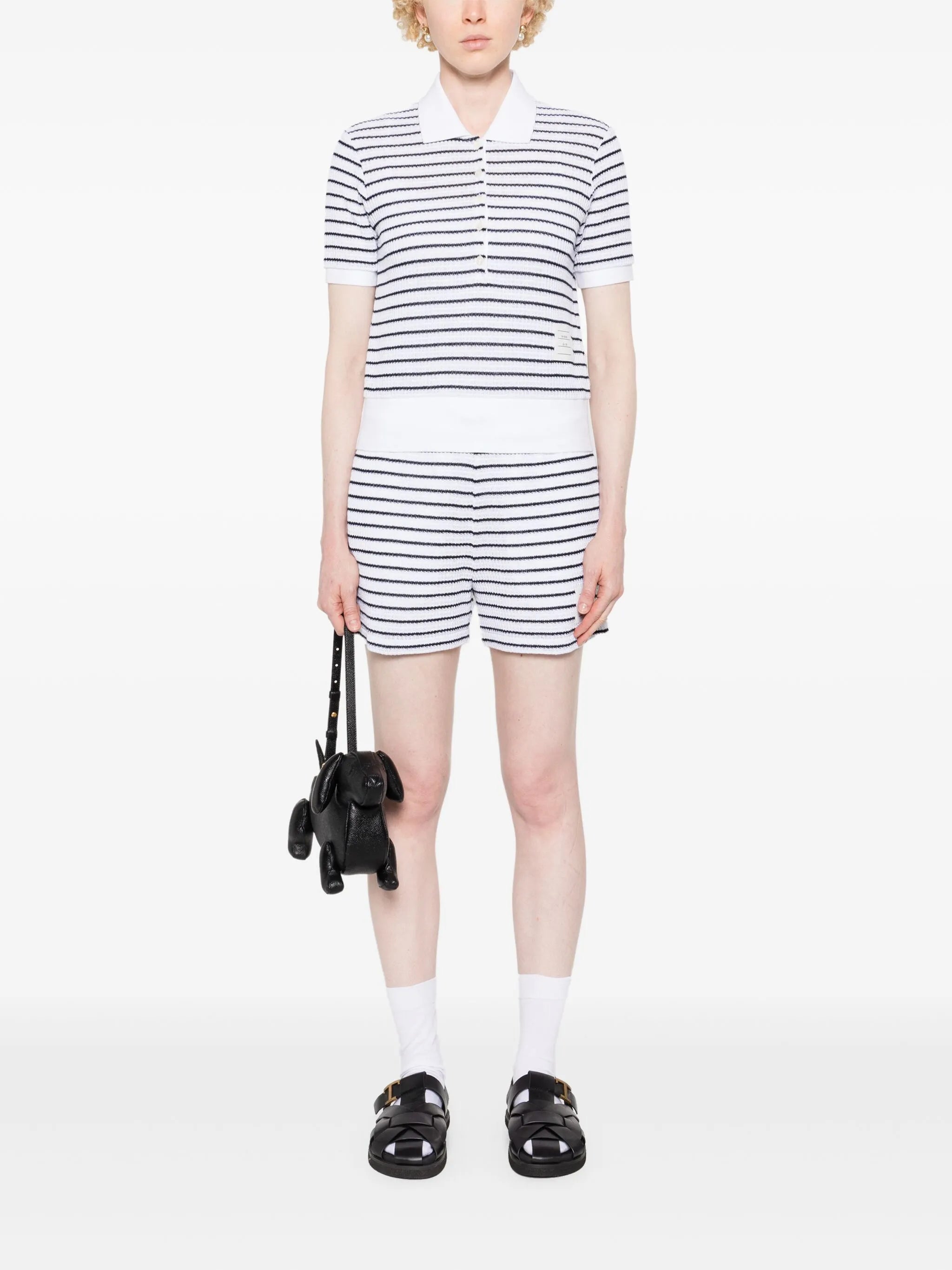 striped cotton shorts