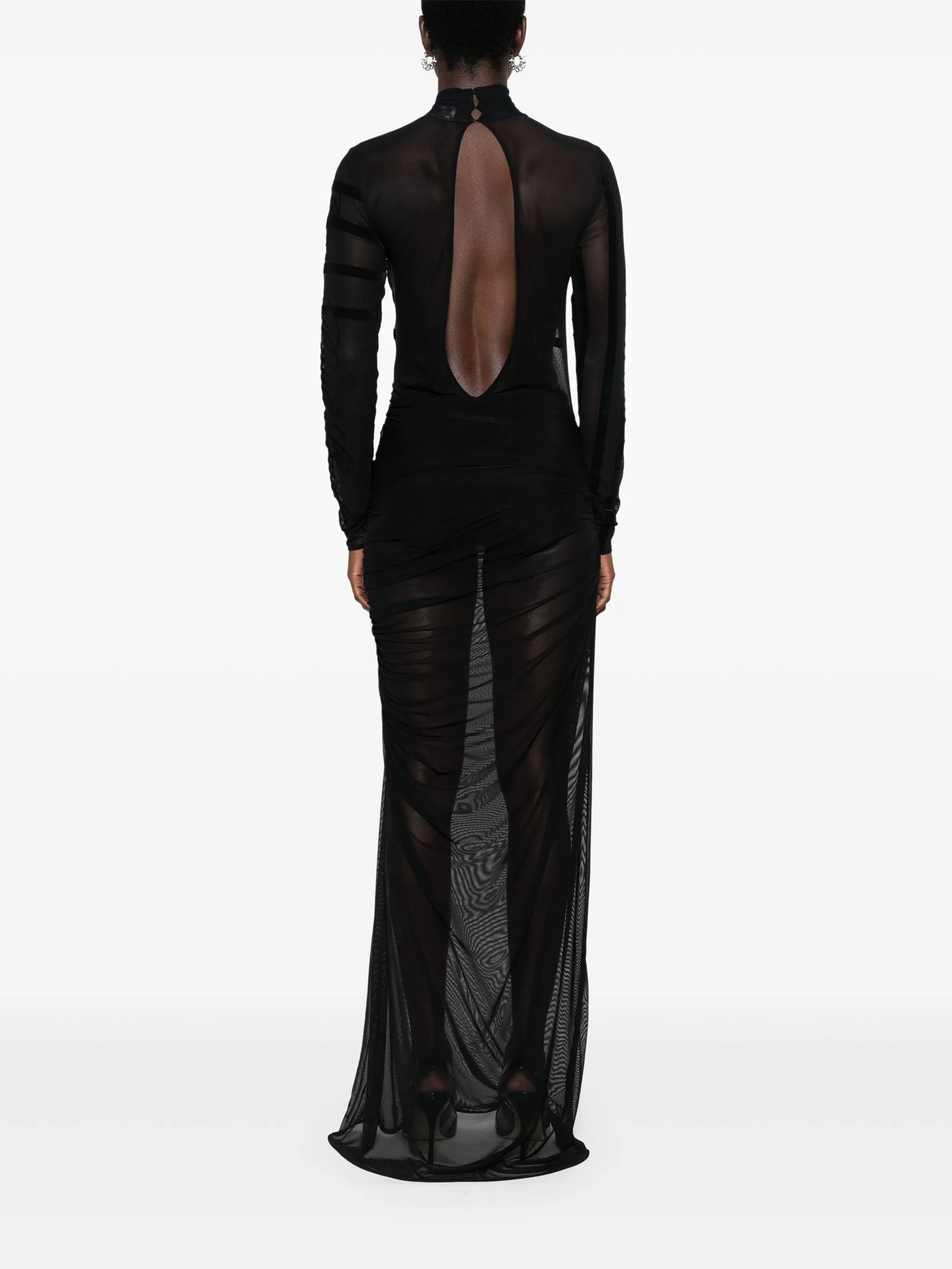 draped mesh dress
