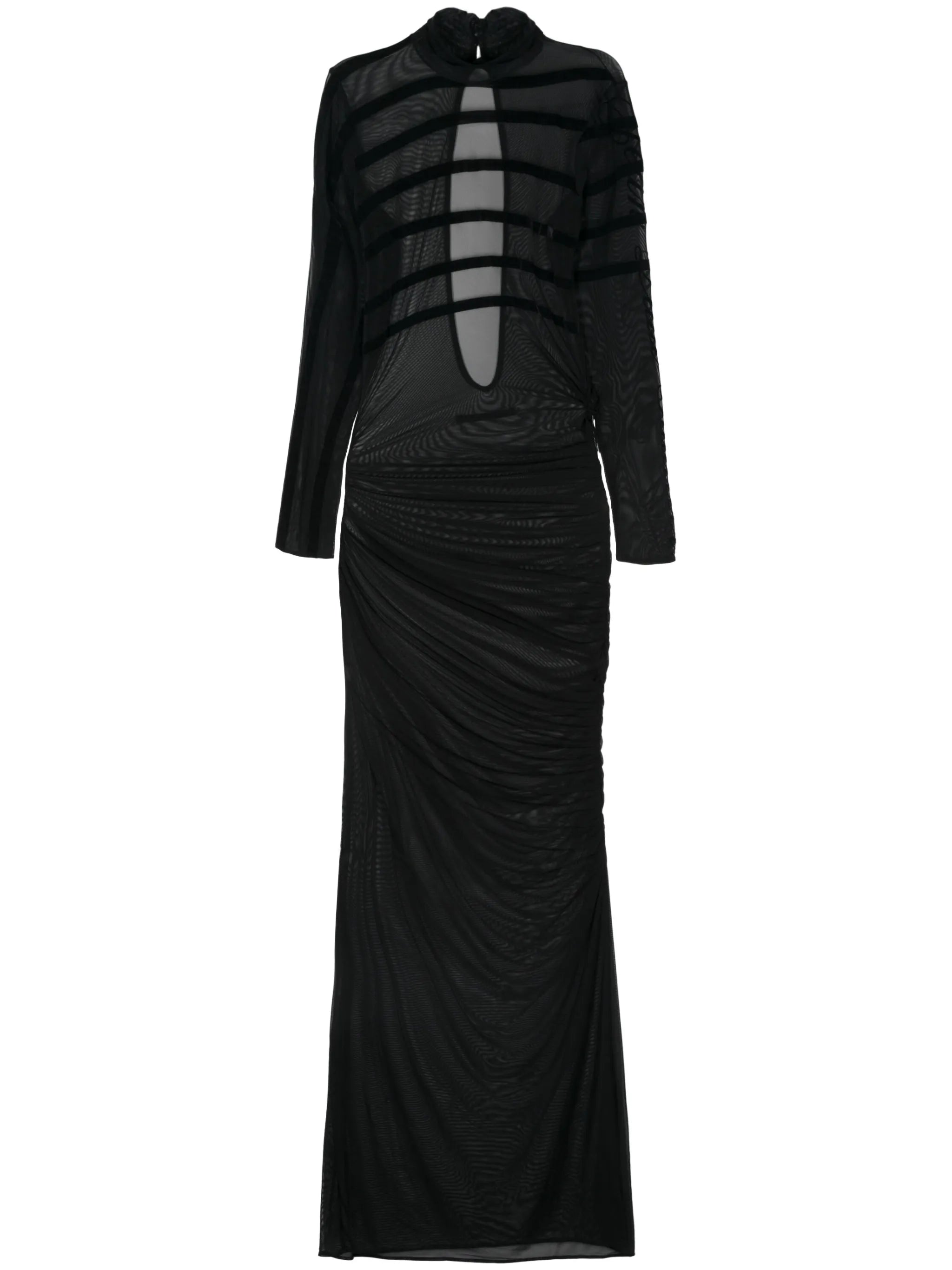 draped mesh dress