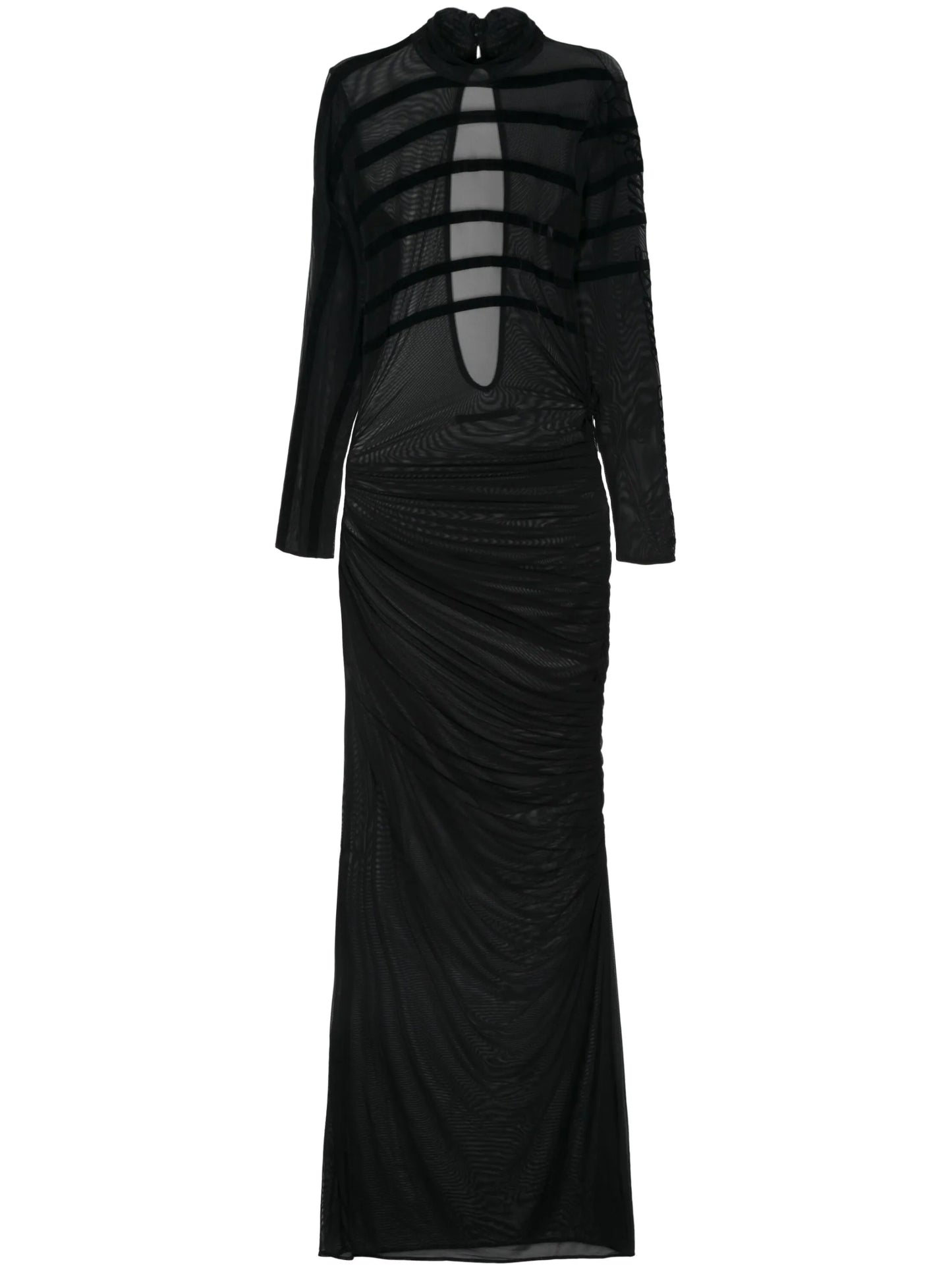 draped mesh dress