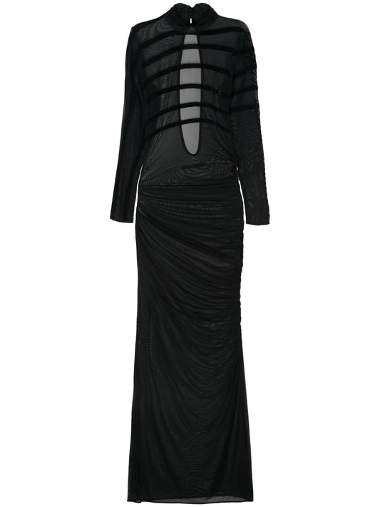 draped mesh dress