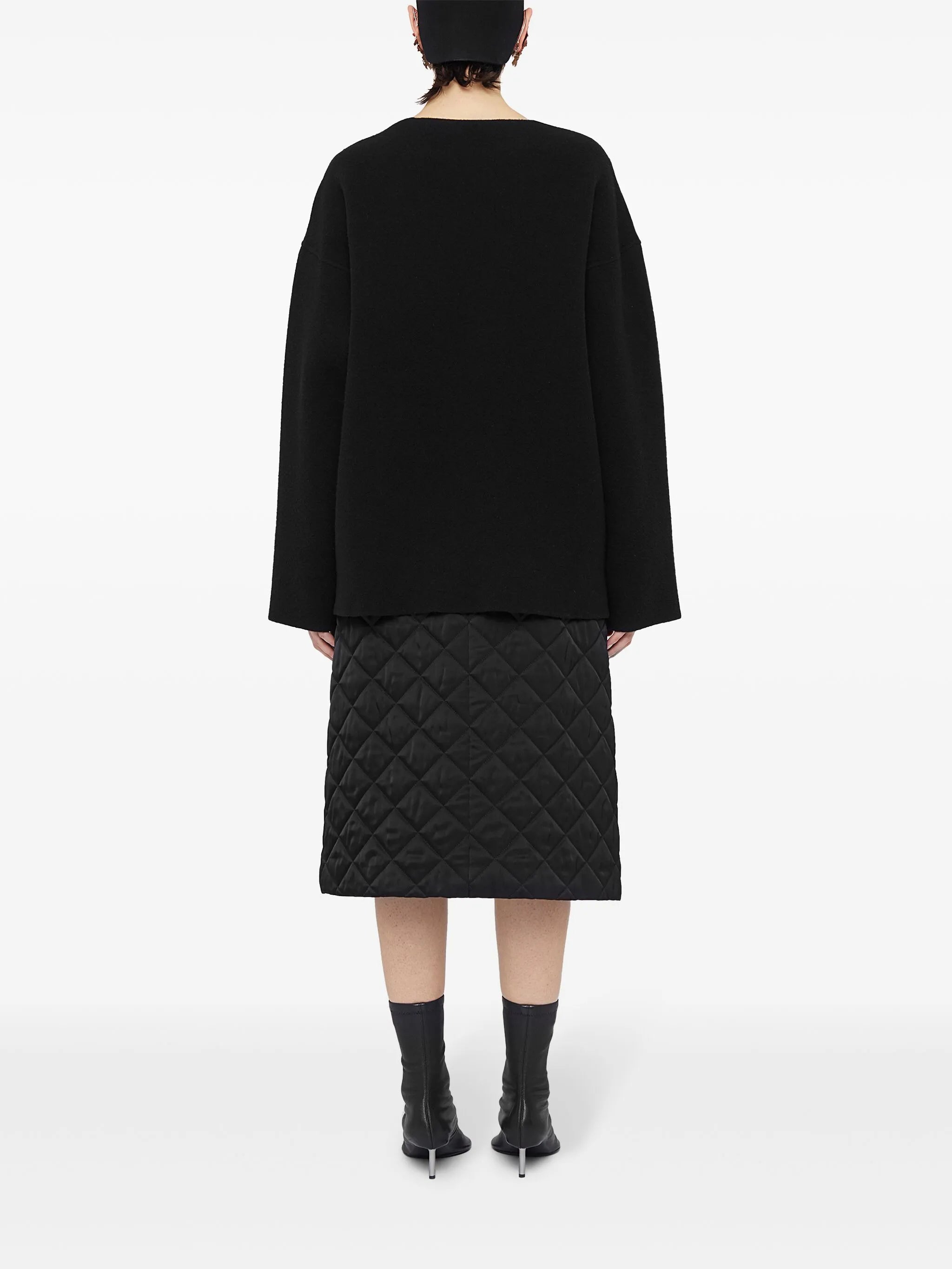 A-line quilted midi skirt