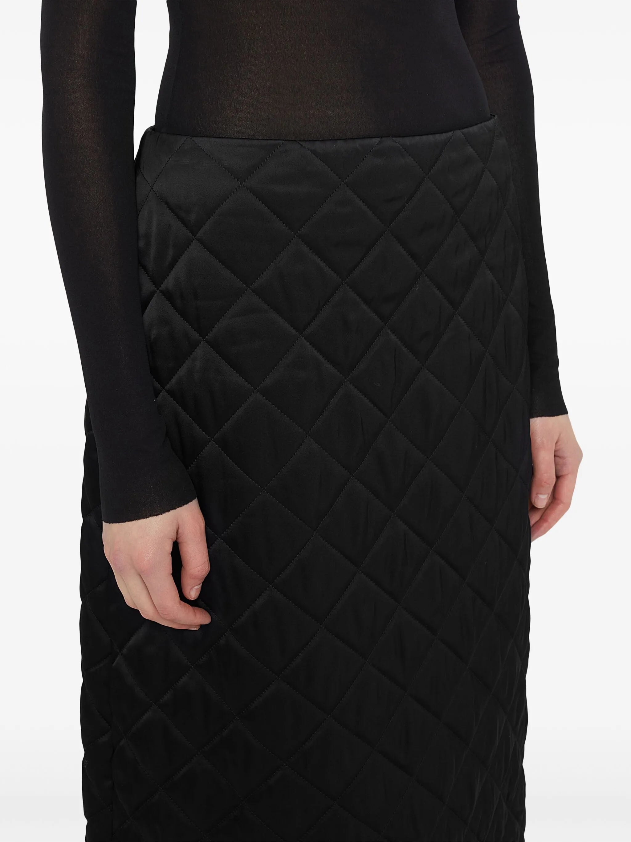 A-line quilted midi skirt