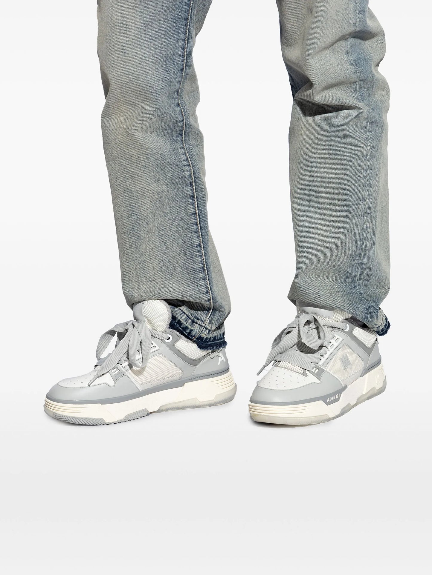MA-1 panelled leather sneakers