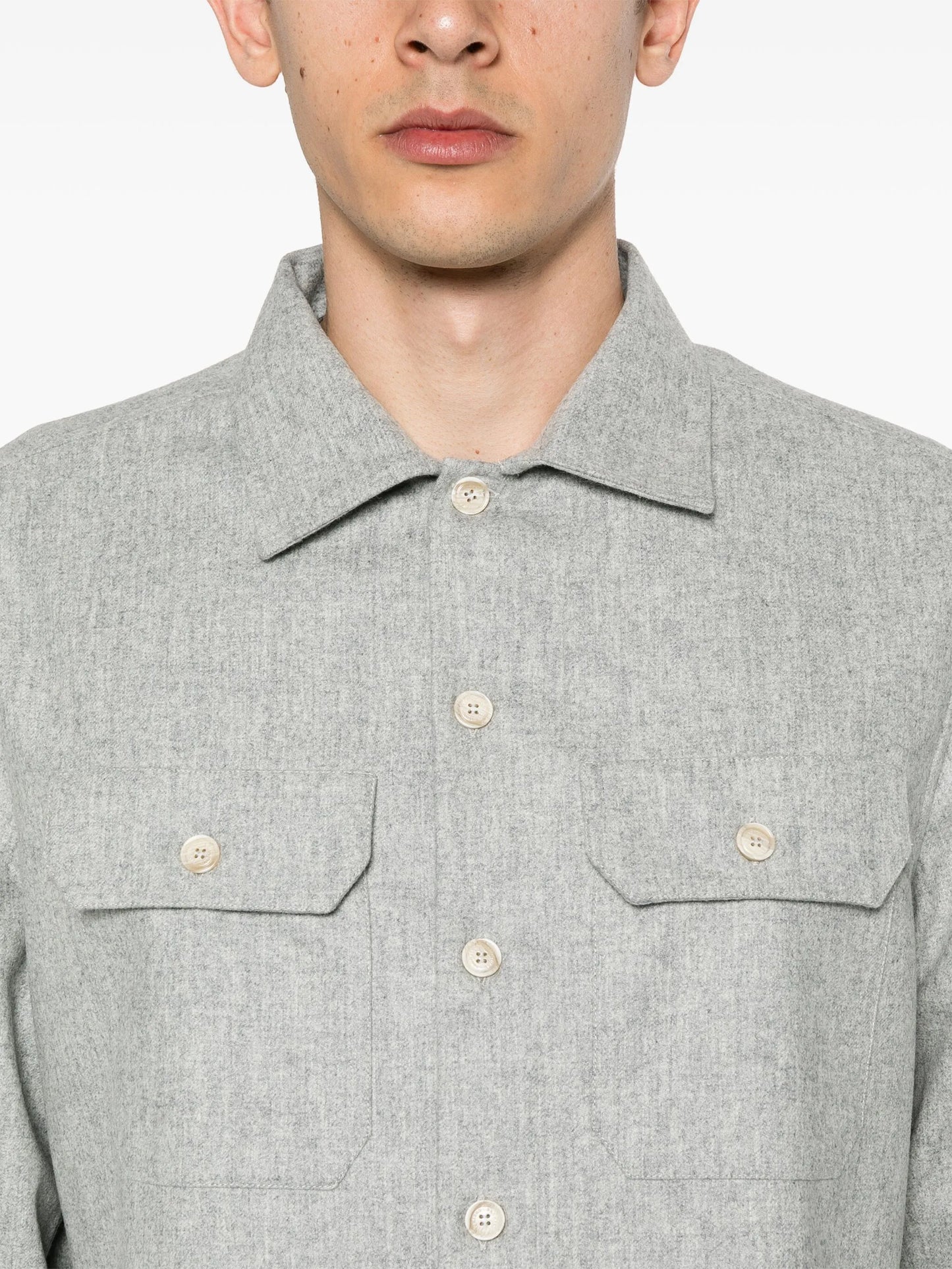 mélange-effect wool shirt