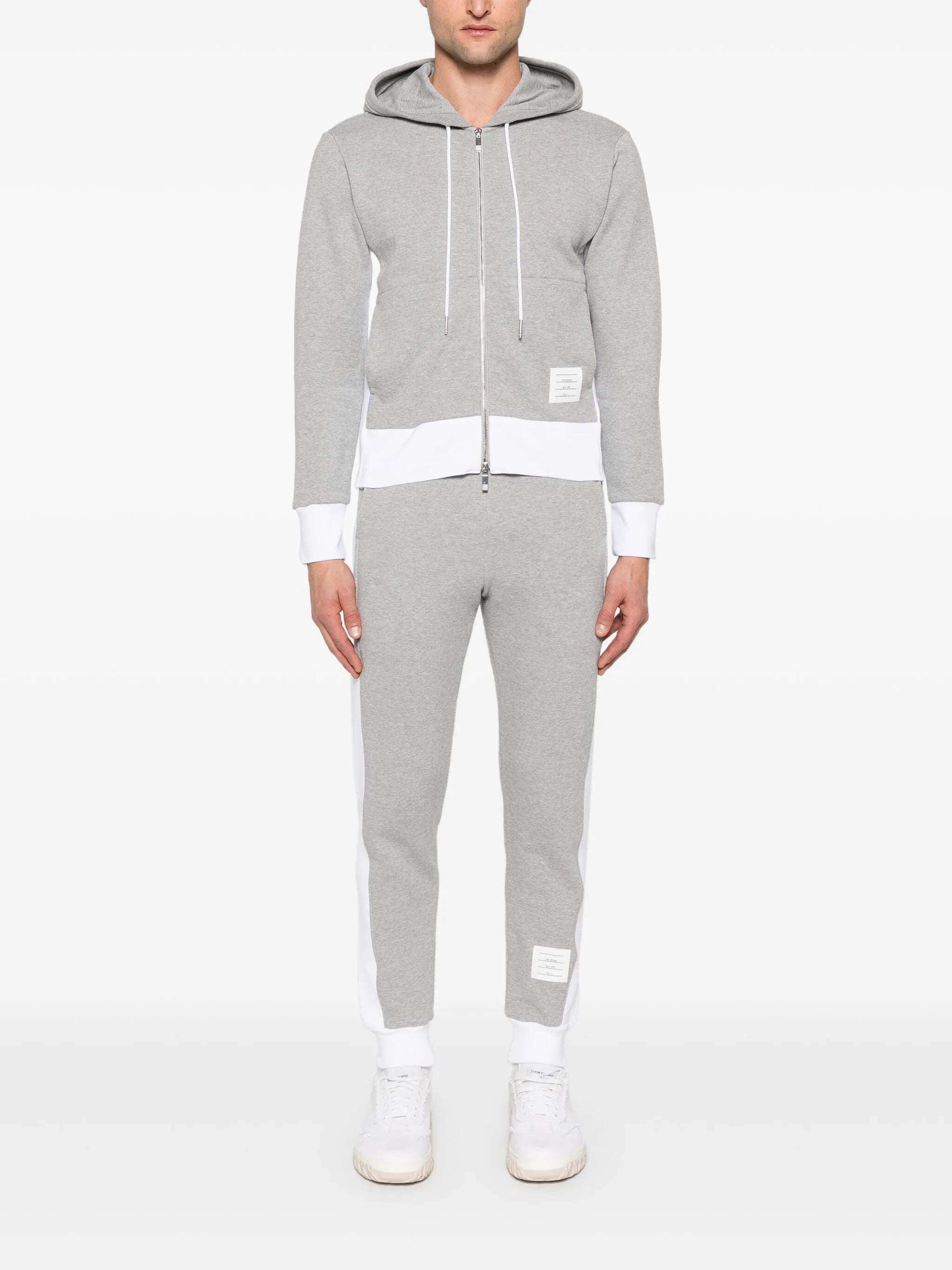 4-Bar stripe zip-up hoodie