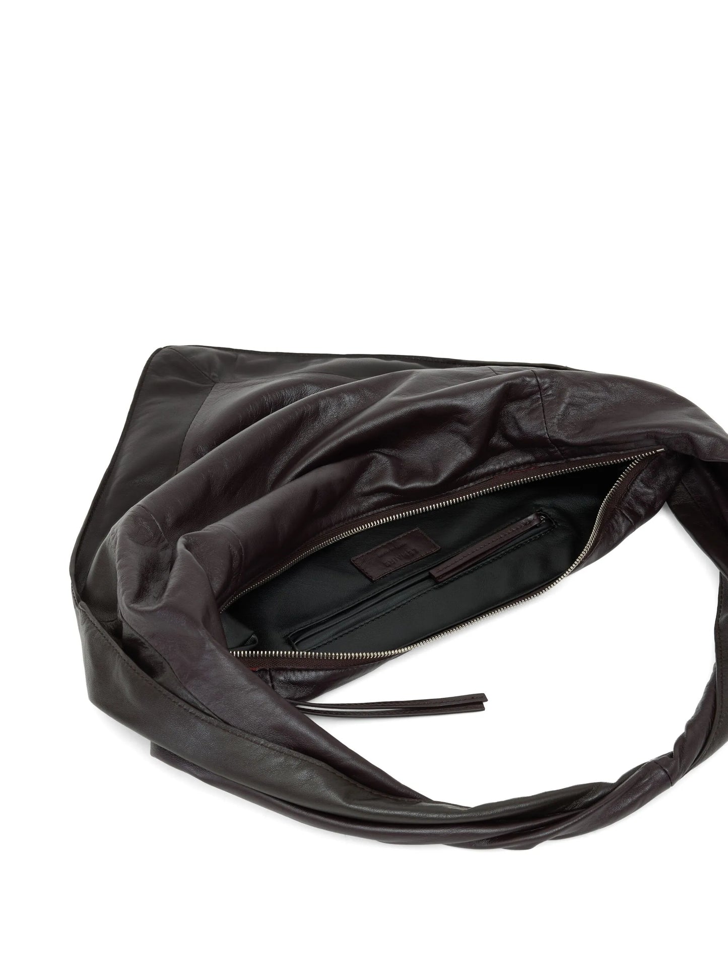 Scarf leather shoulder bag