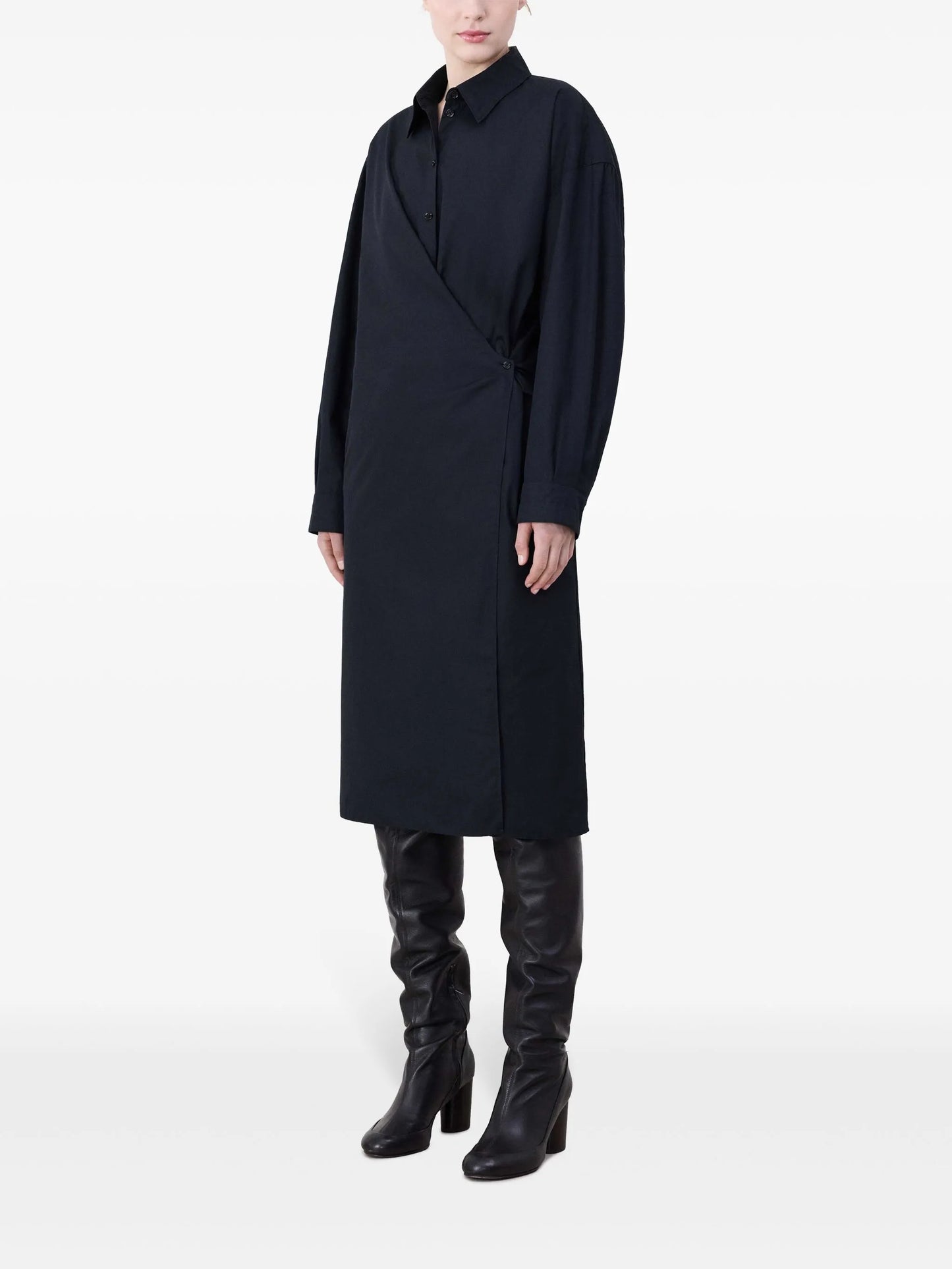 twist-detailing midi dress