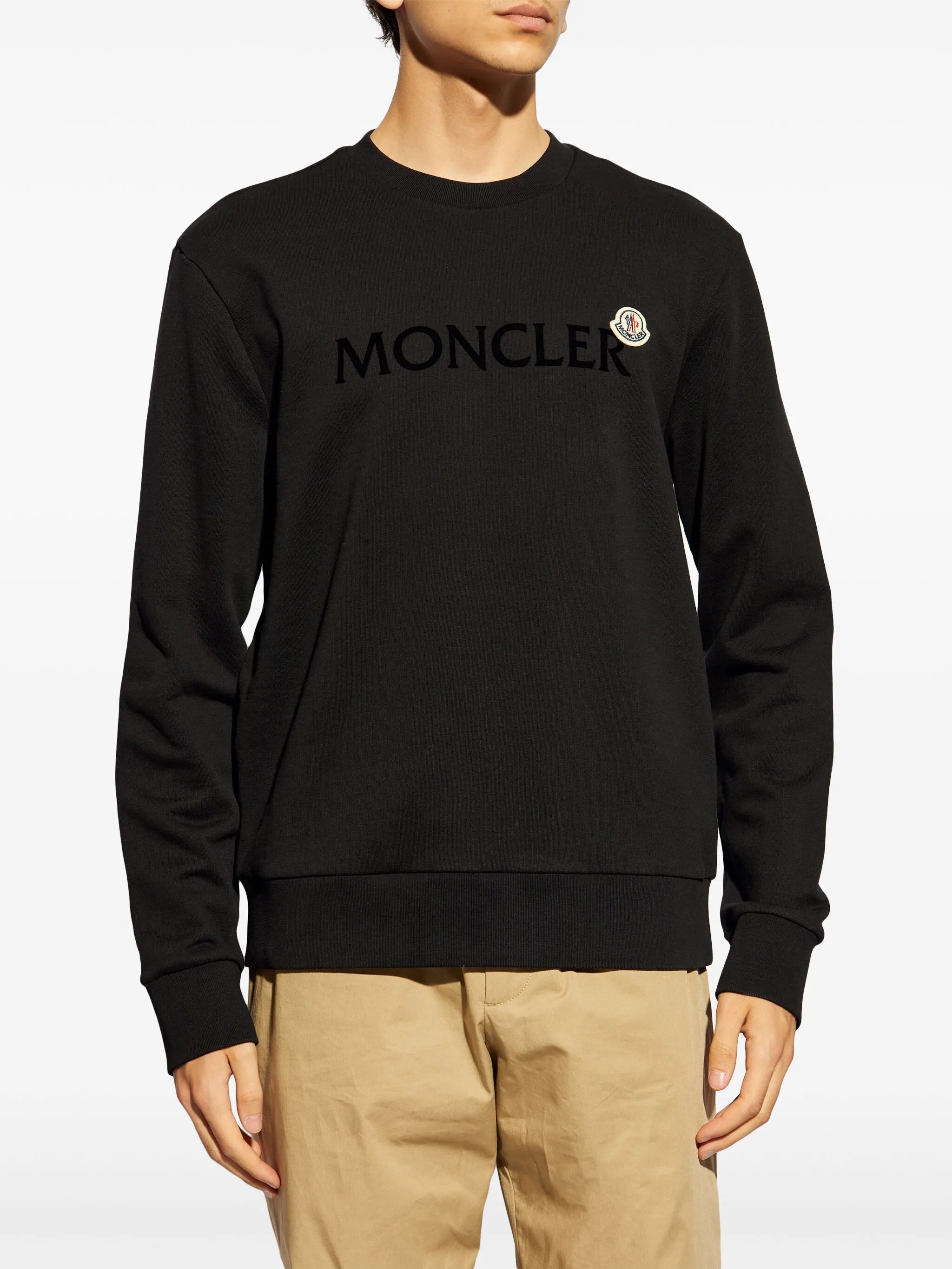 flocked-logo cotton sweatshirt