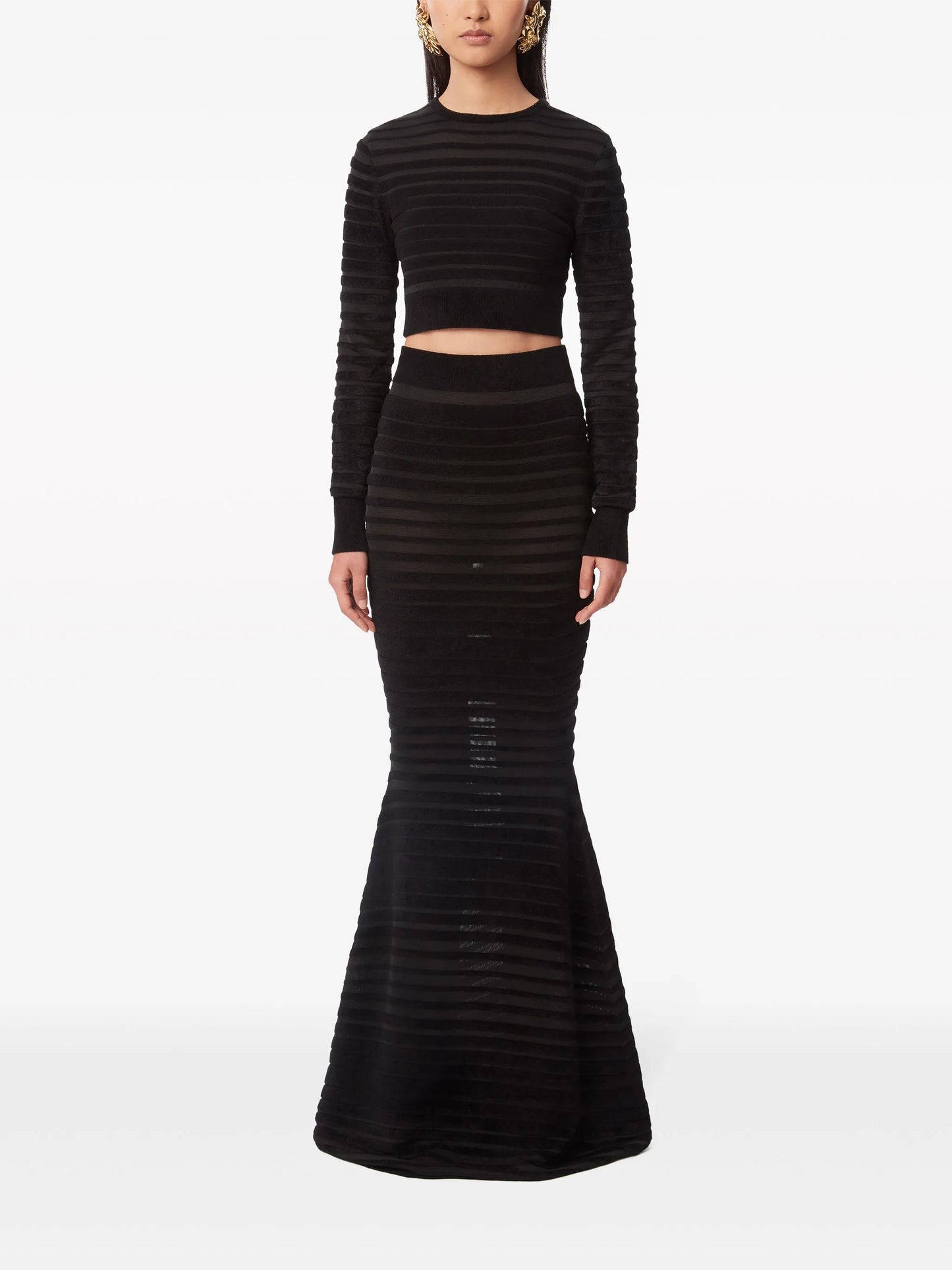 cropped top with tonal stripe