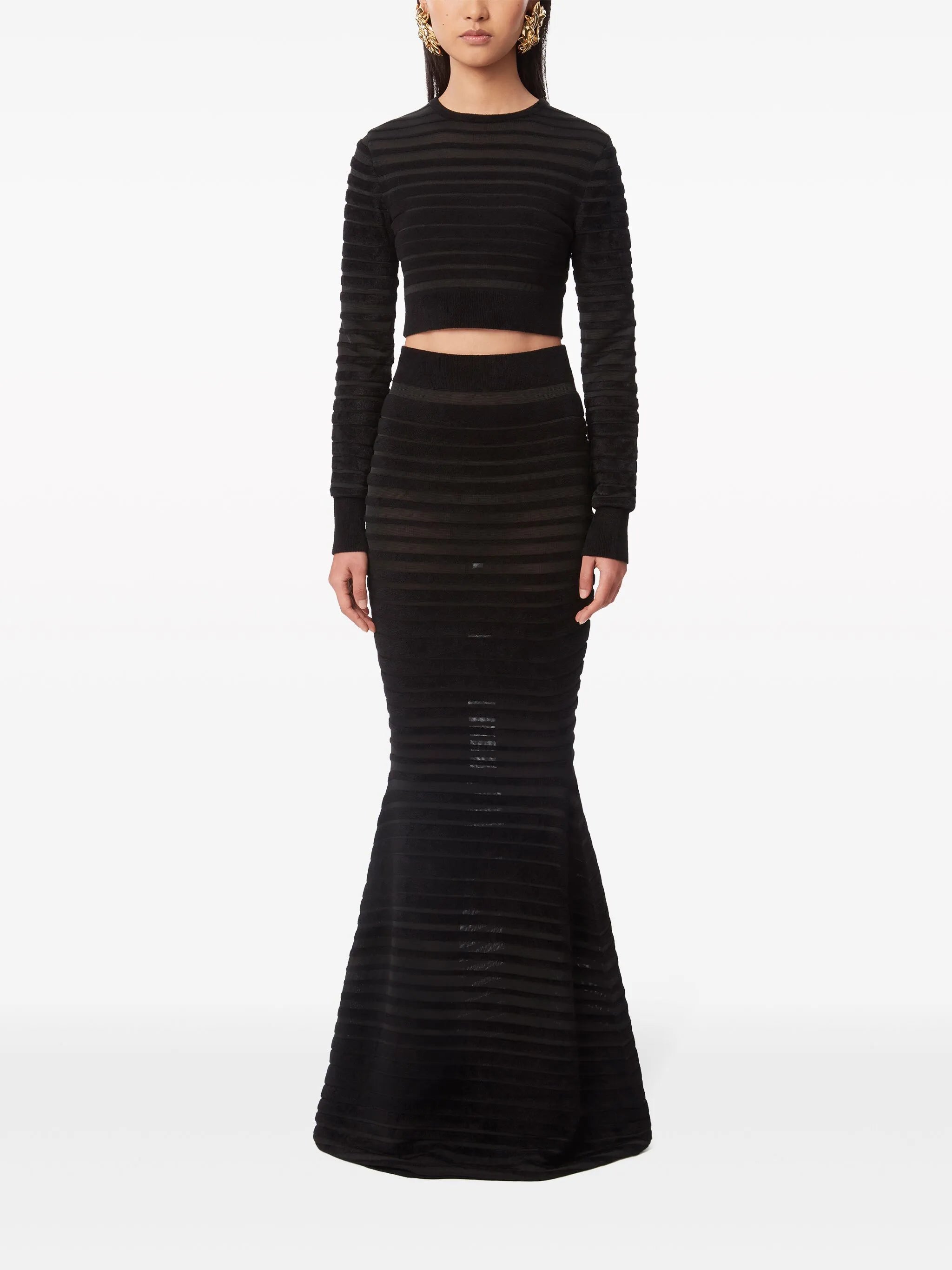cropped top with tonal stripe