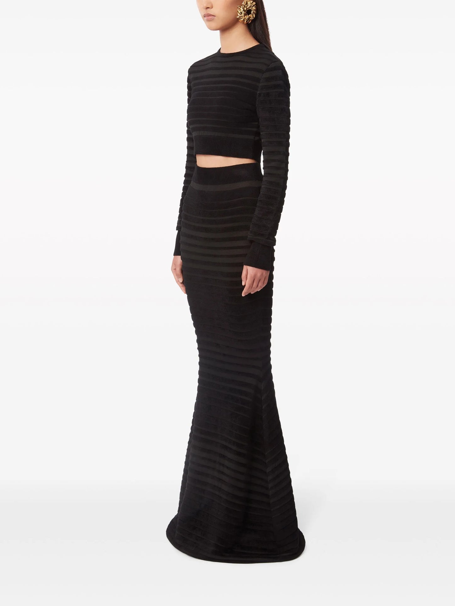 cropped top with tonal stripe
