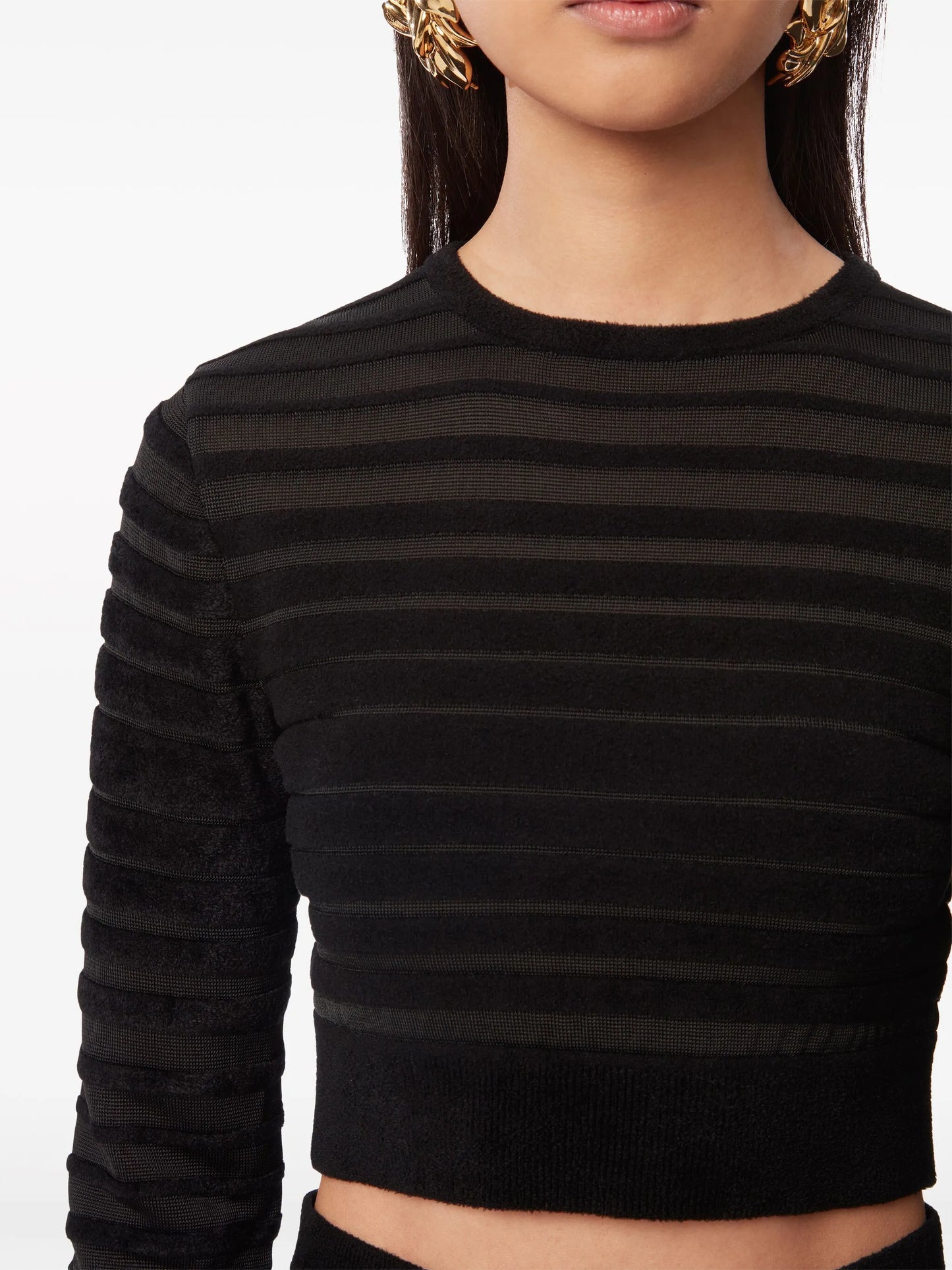 cropped top with tonal stripe