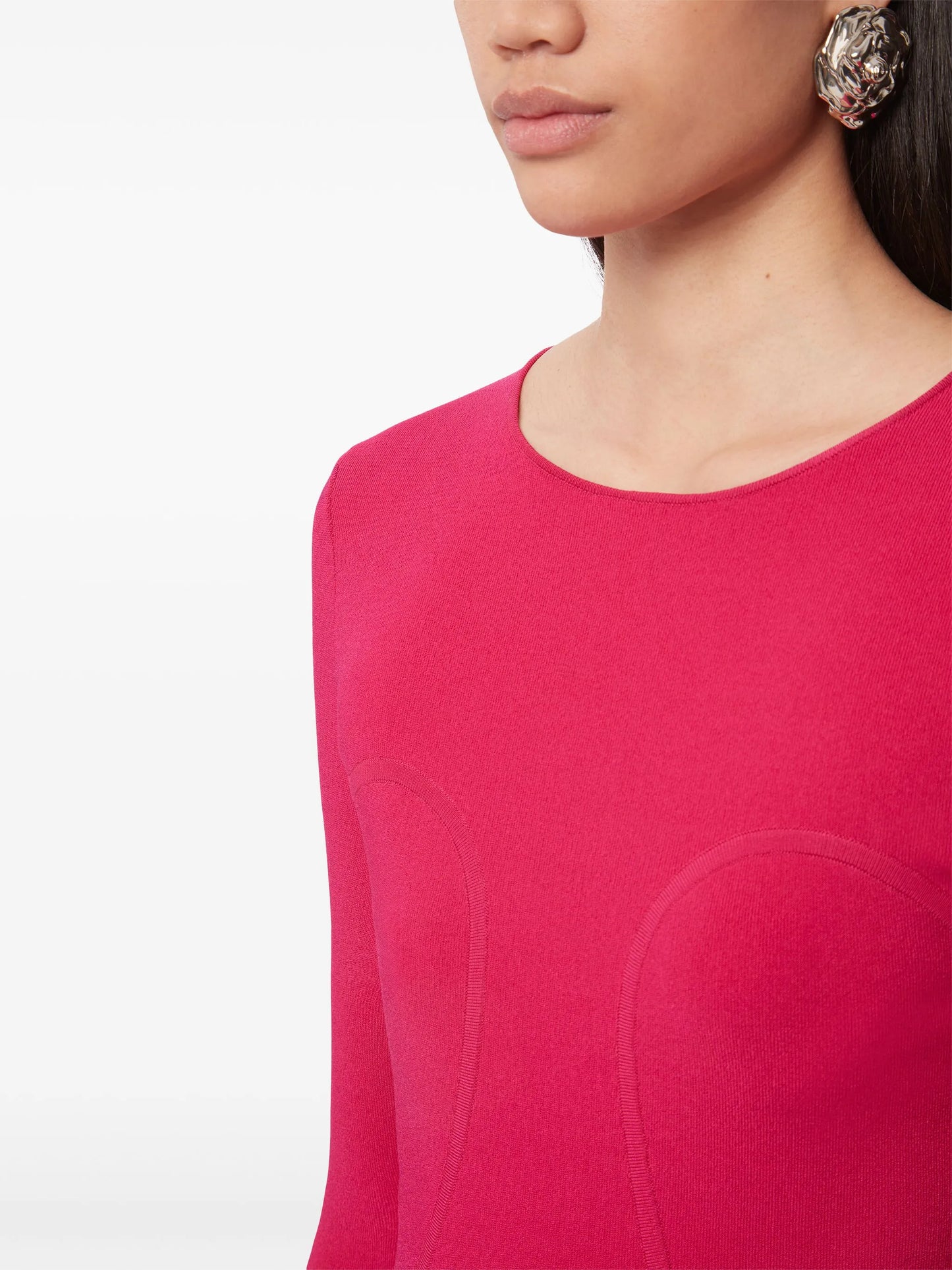 round-neck knitted jumper