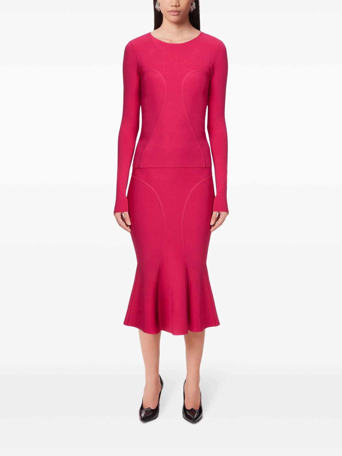 cutline mermaid peplum skirt