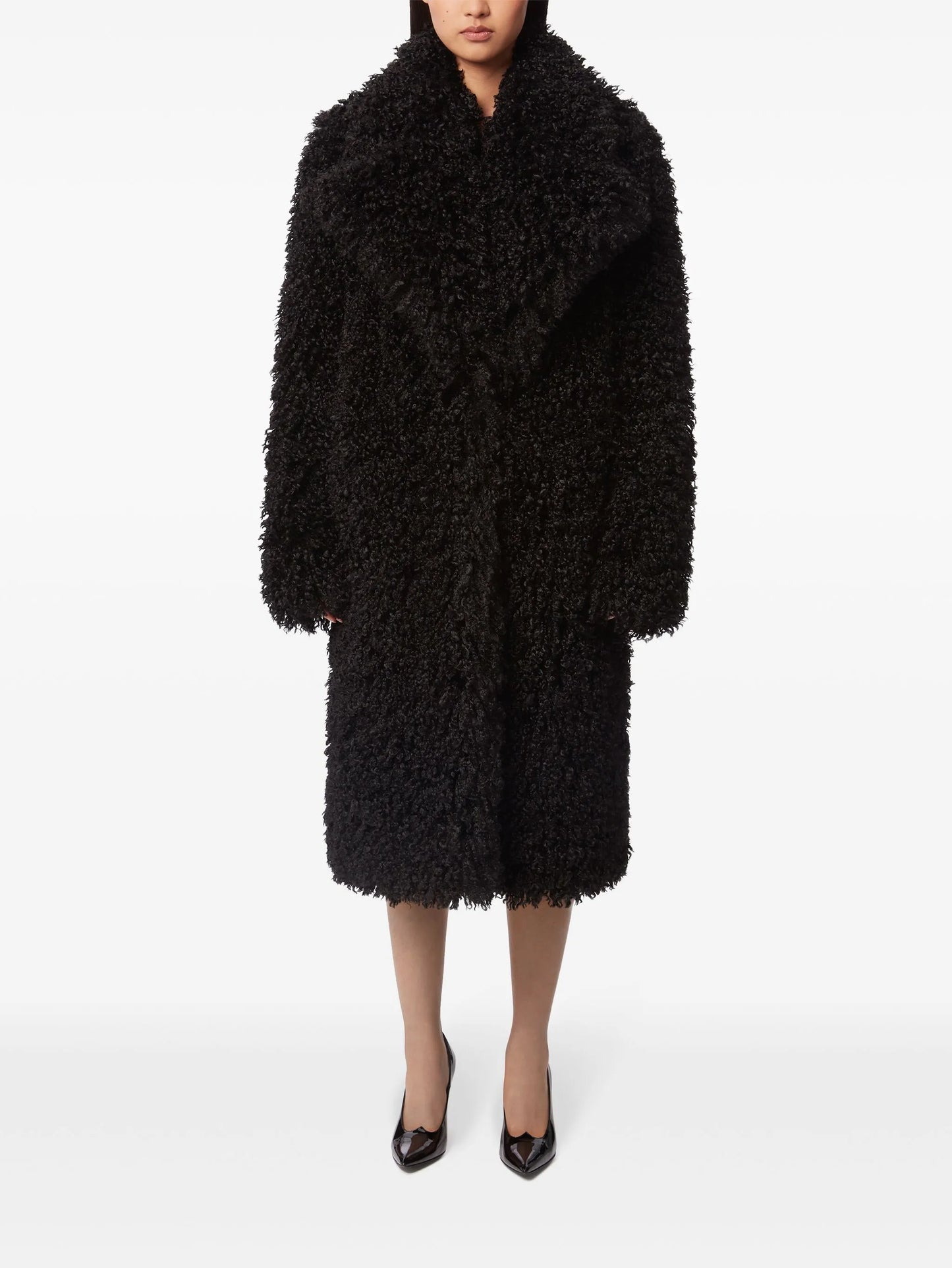 faux-fur oversized coat
