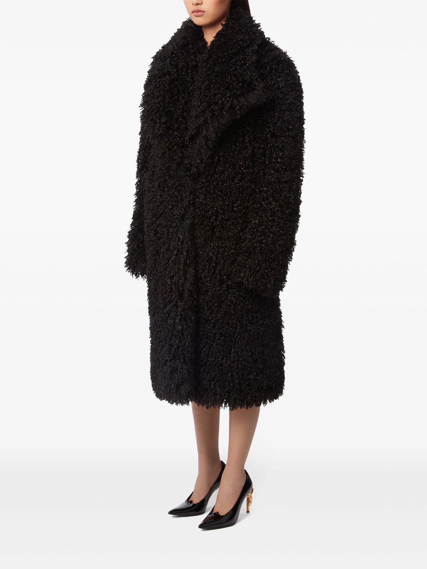 faux-fur oversized coat
