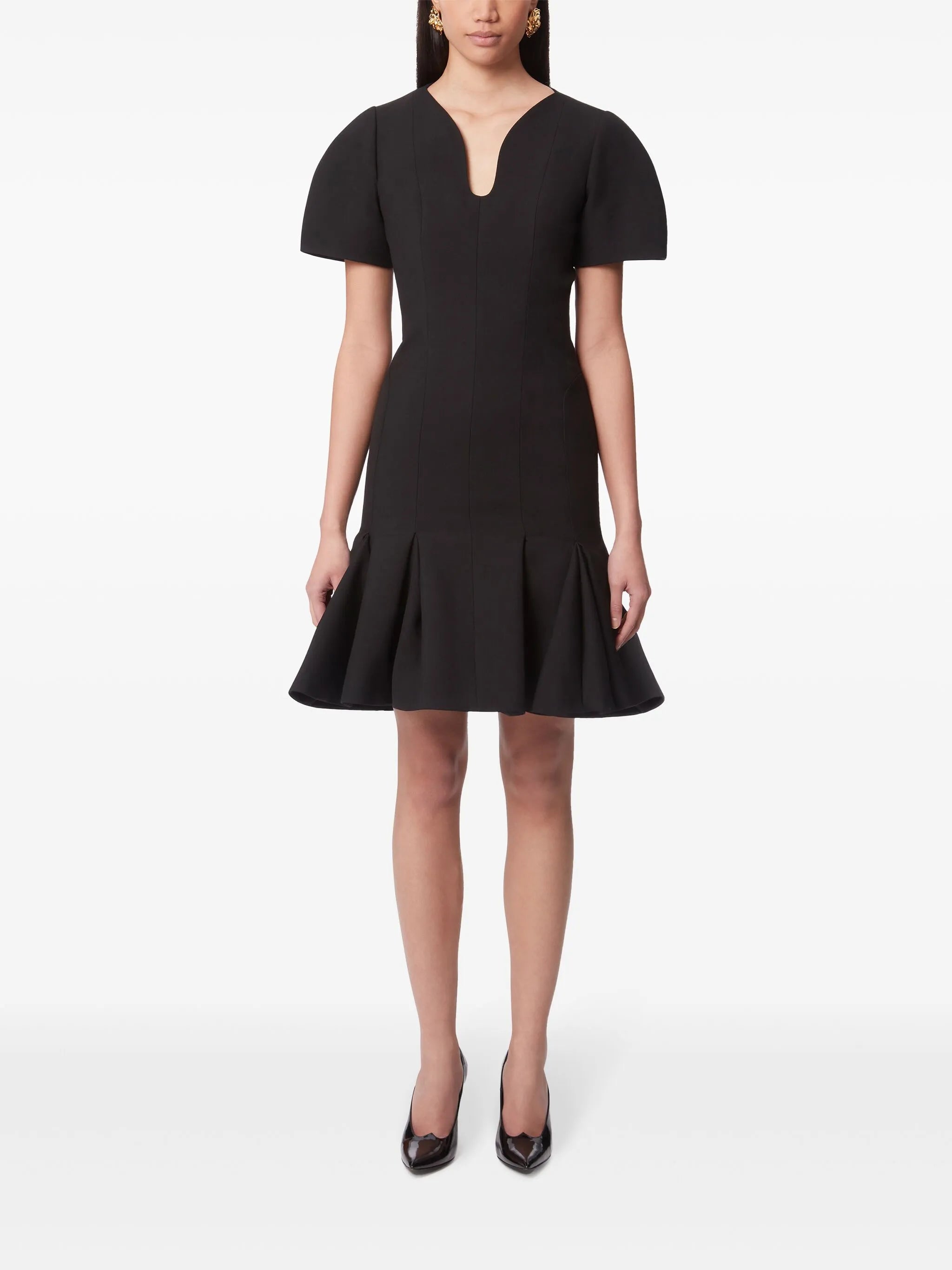 peplum-hem wool dress