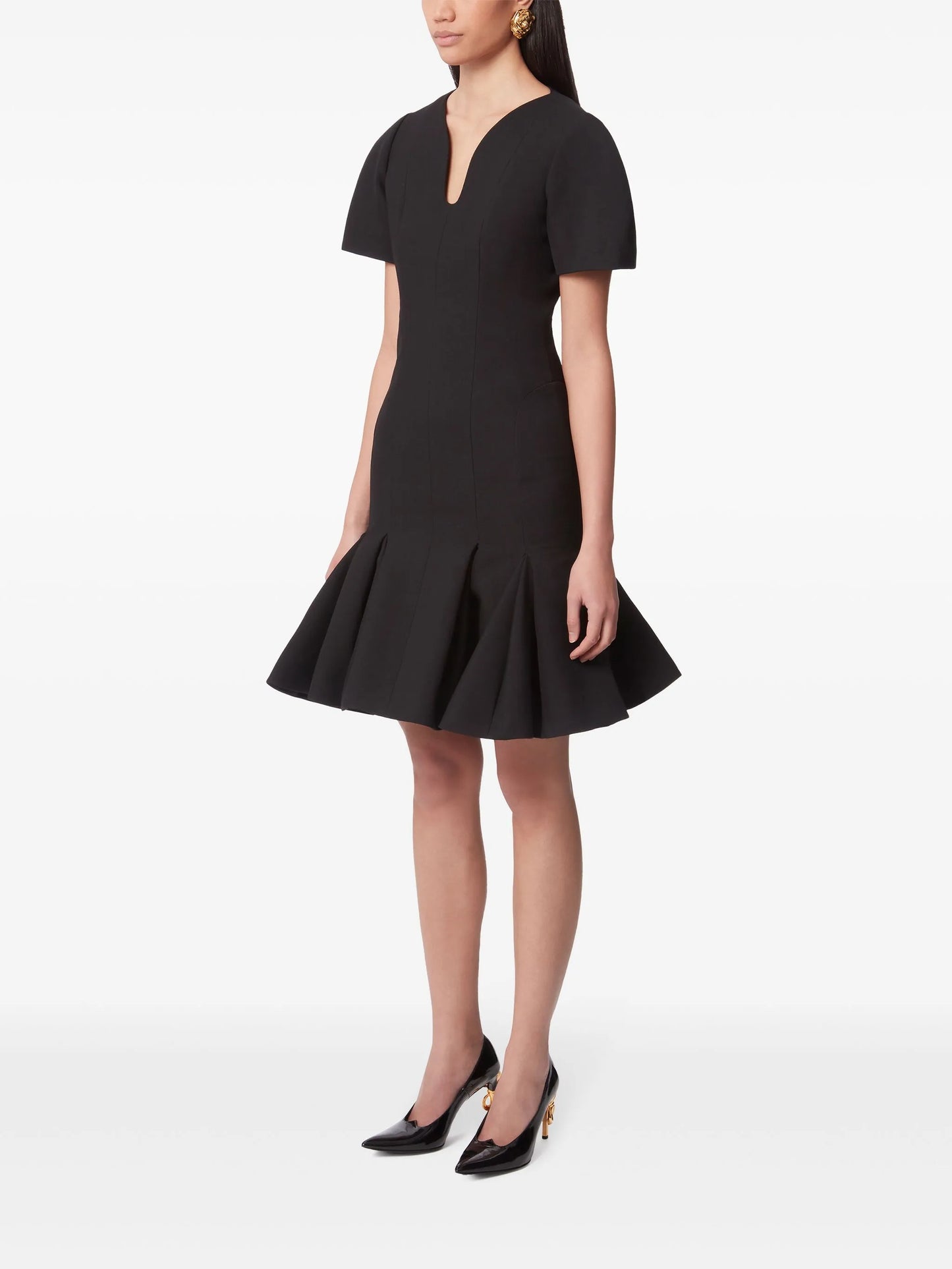 peplum-hem wool dress