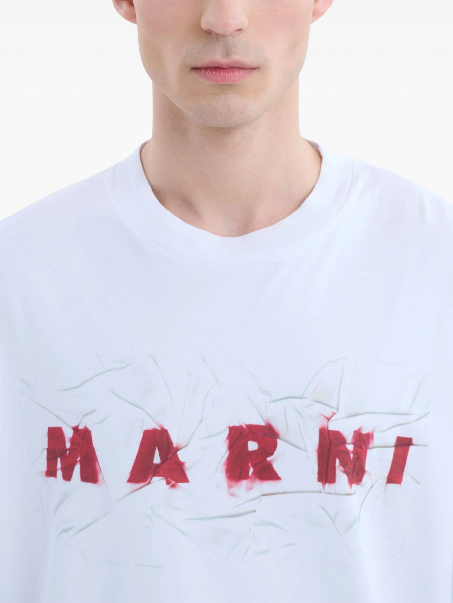 wrinkled-logo short-sleeve T-shirt