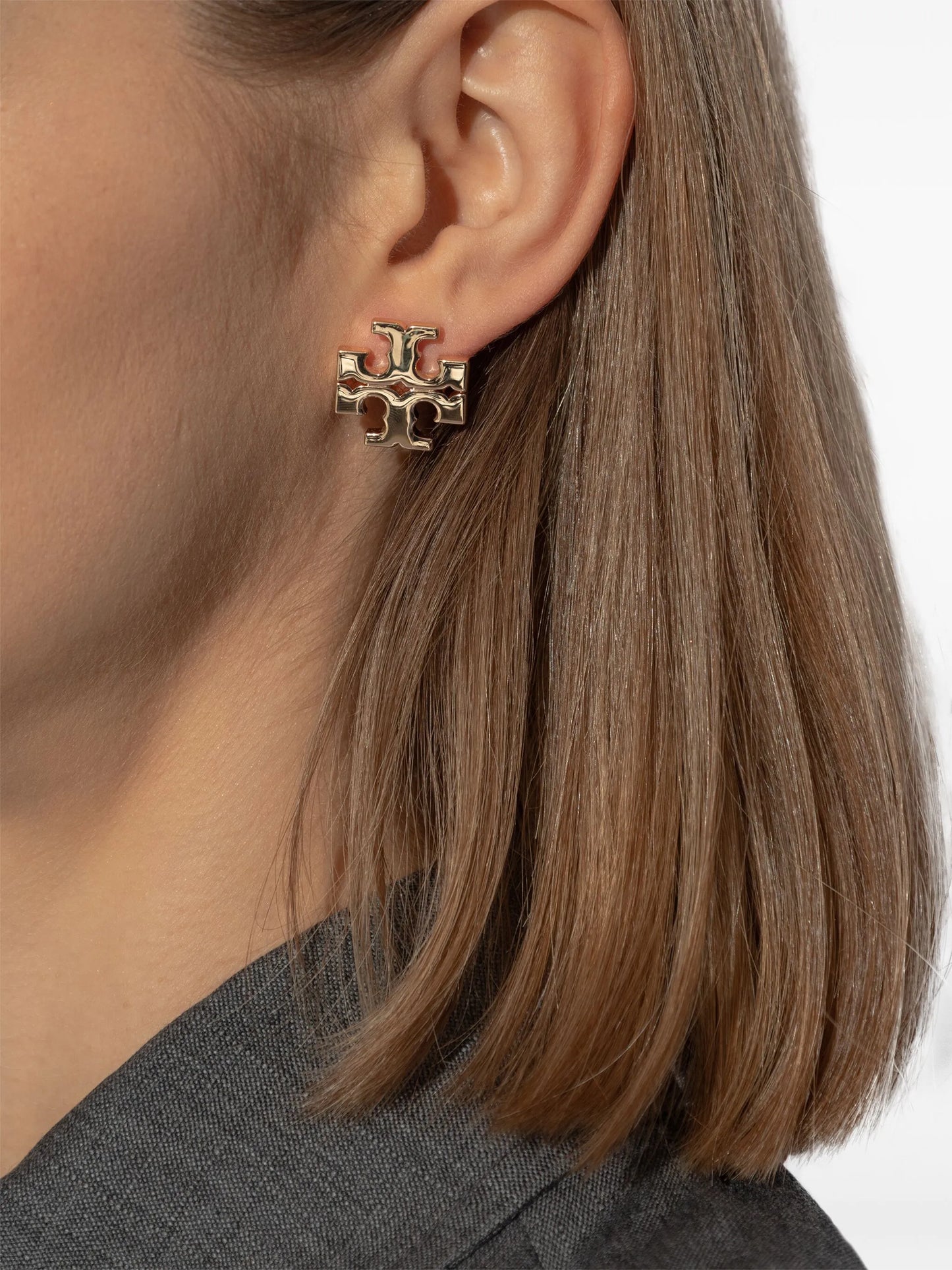 logo stud earrings