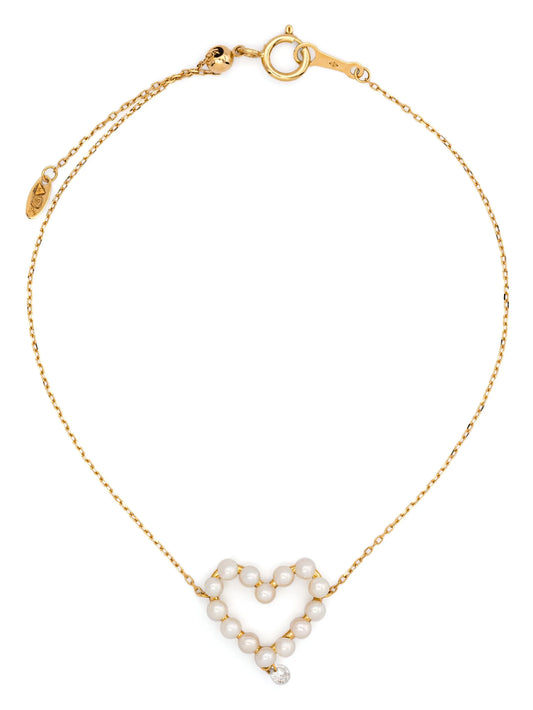 18kt yellow gold Aphrodite diamond and pearl bracelet