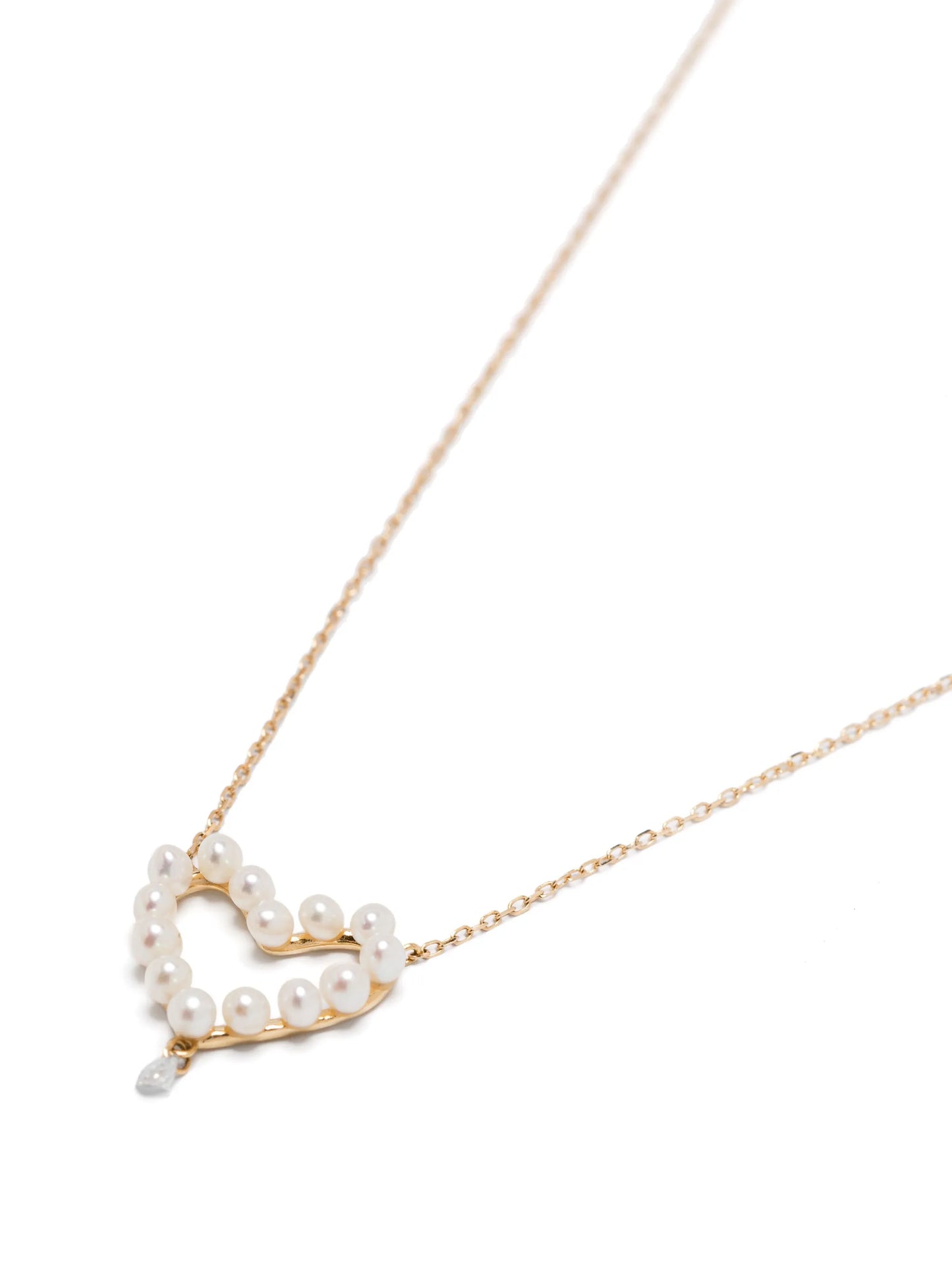 18kt yellow gold Aphrodite diamond and pearl necklace