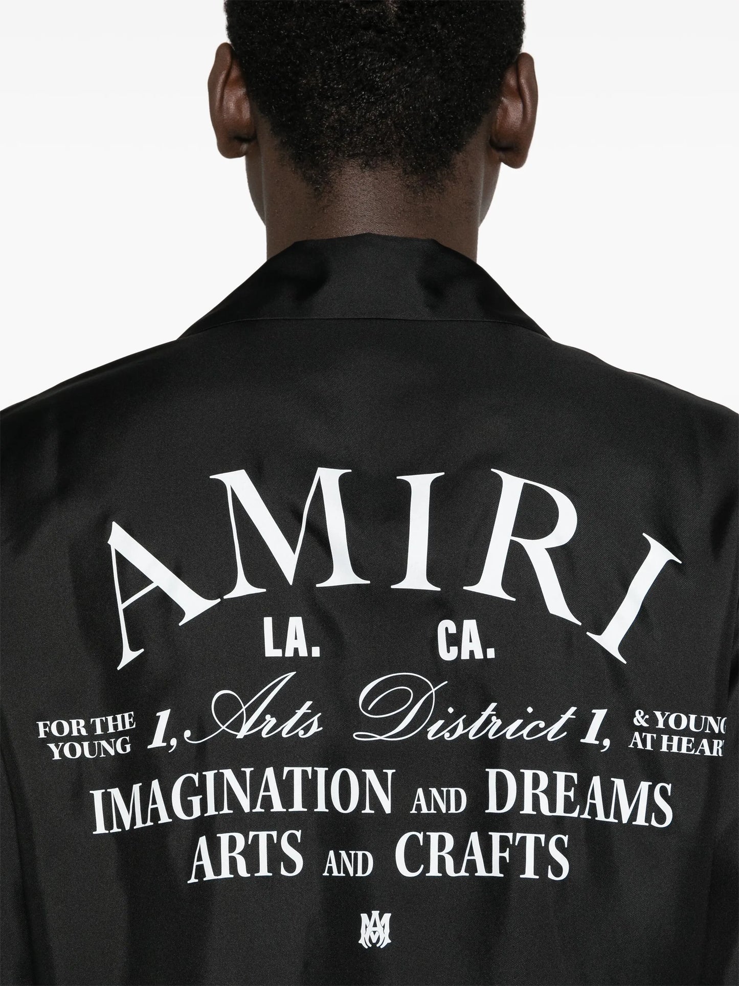 logo-print silk shirt