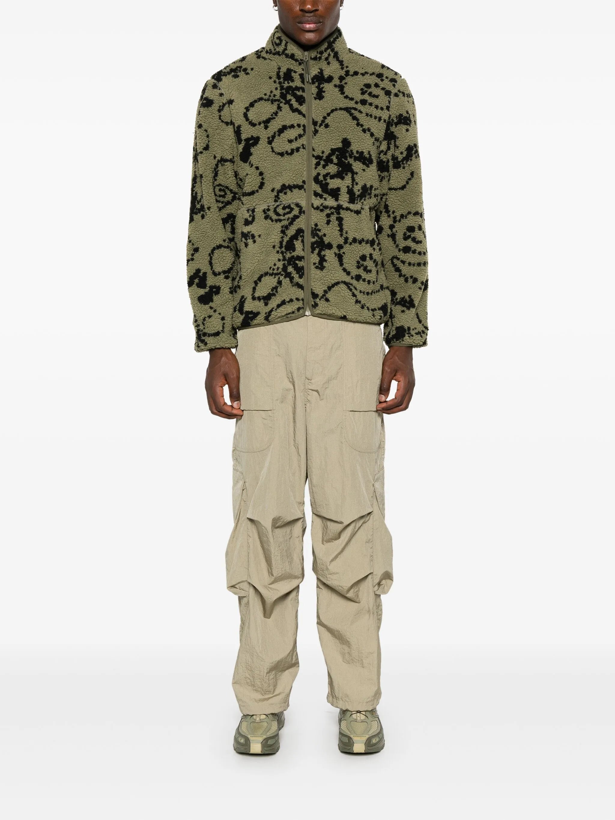 print fleece jacket