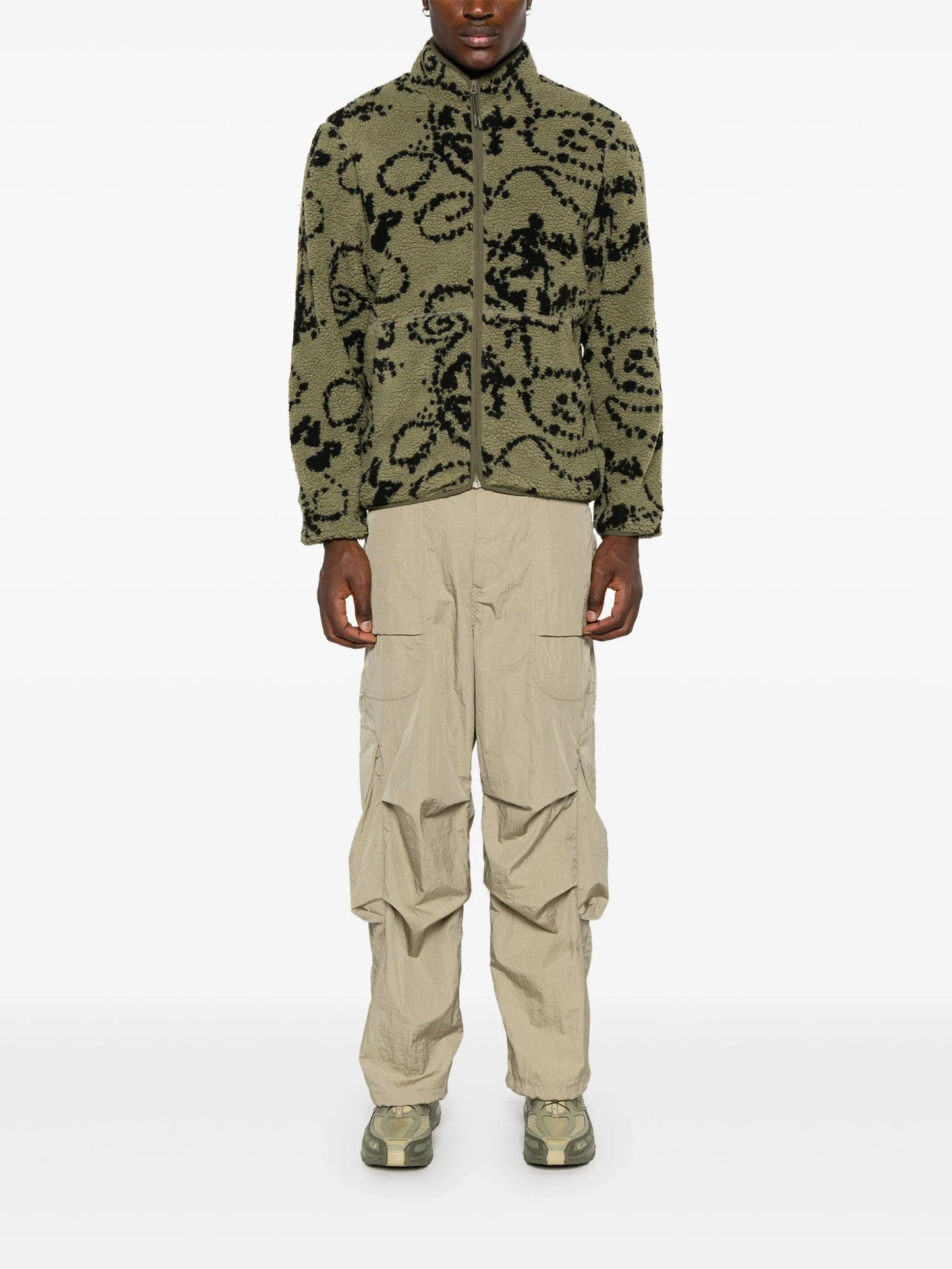 print fleece jacket