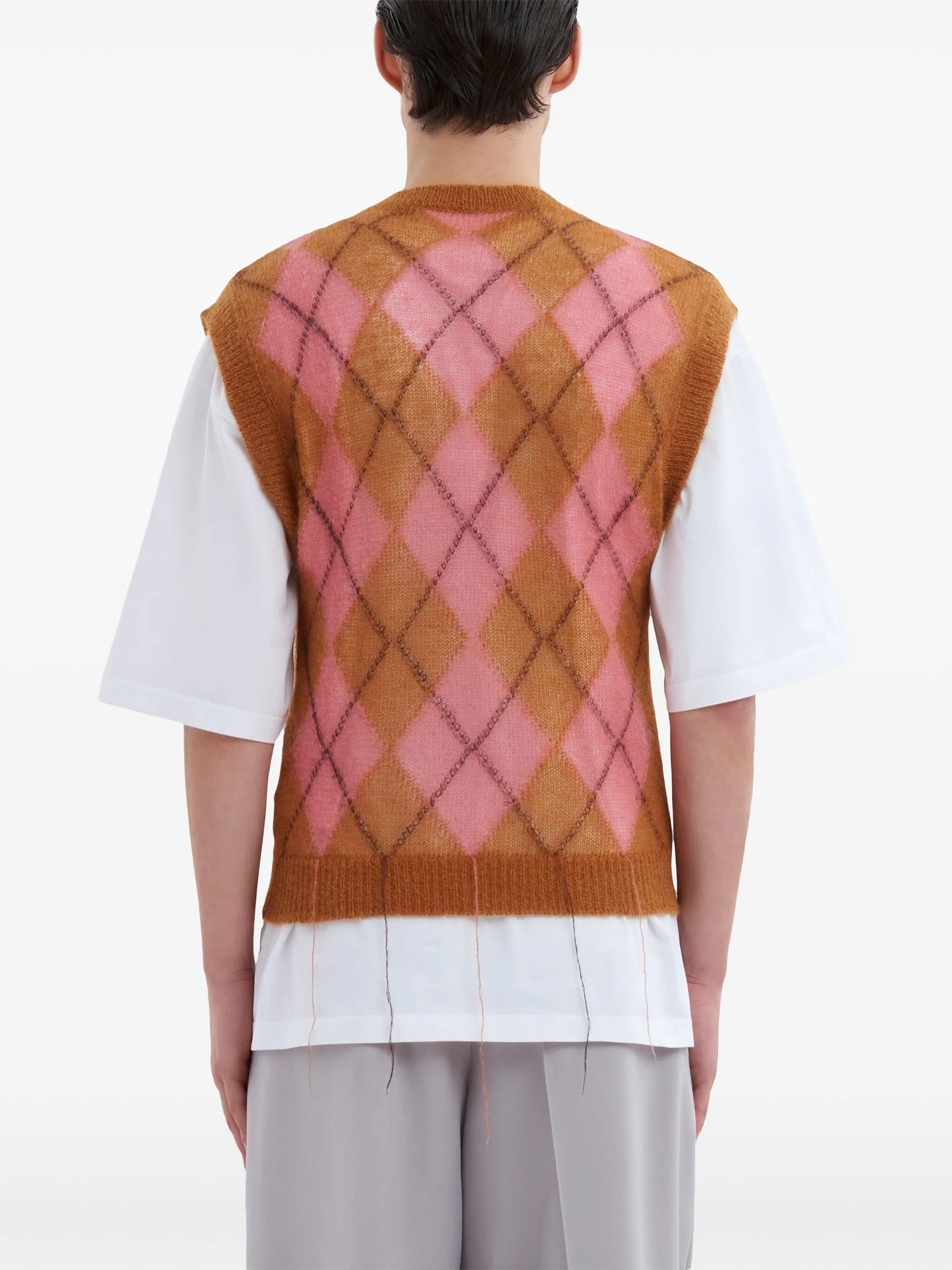 argyle-intarsia V-neck vest